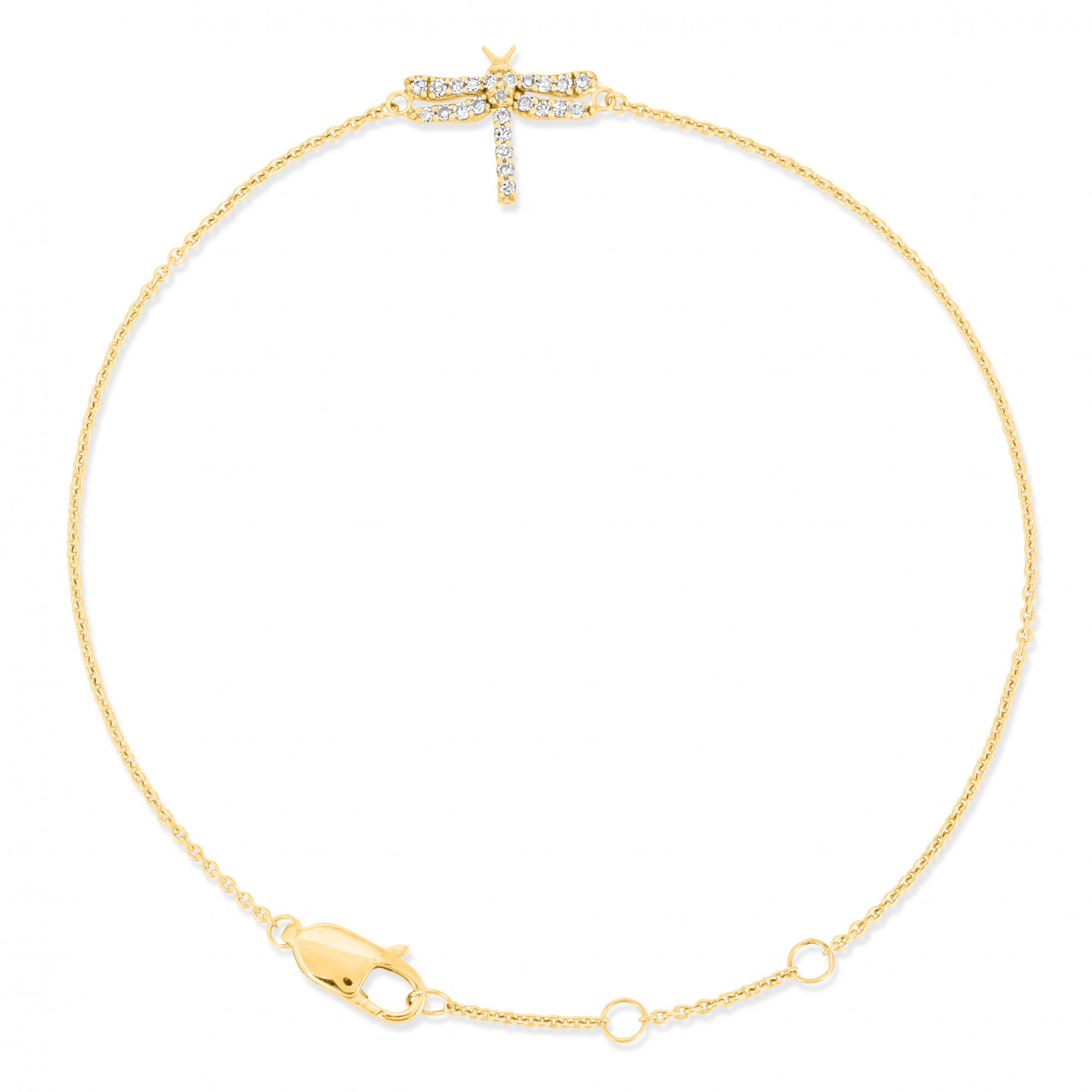 Sterling Silver Butterfly Diamond Bracelet