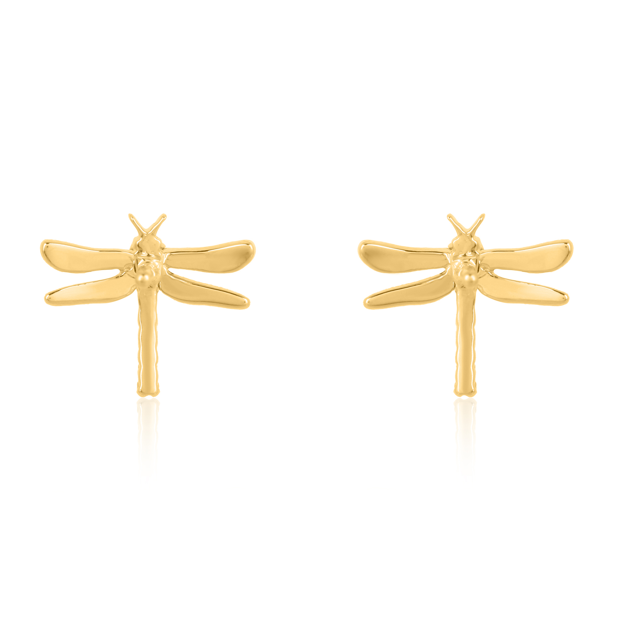 Yellow Gold Diamond Dragonfly Studs