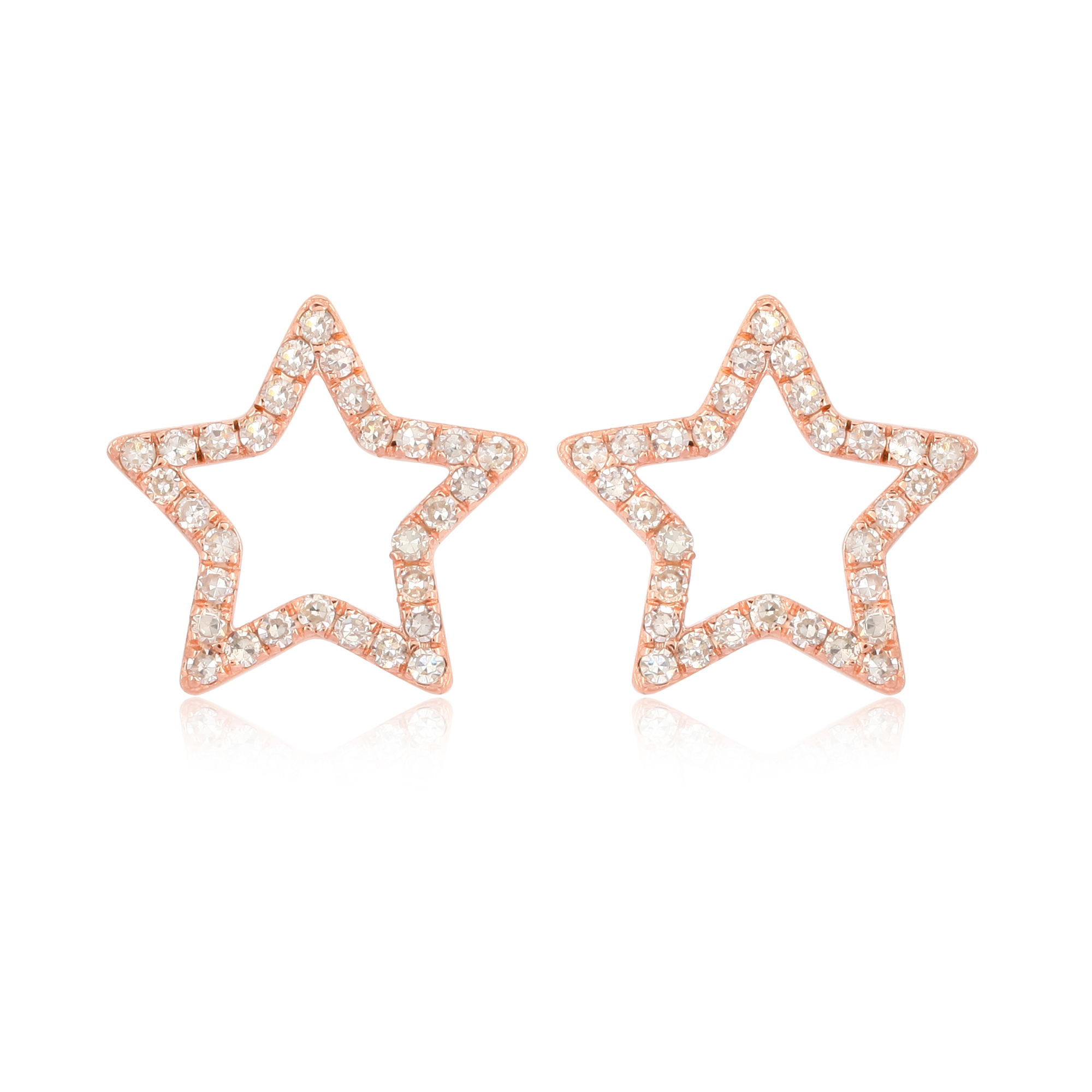 Rose Gold Star Studs