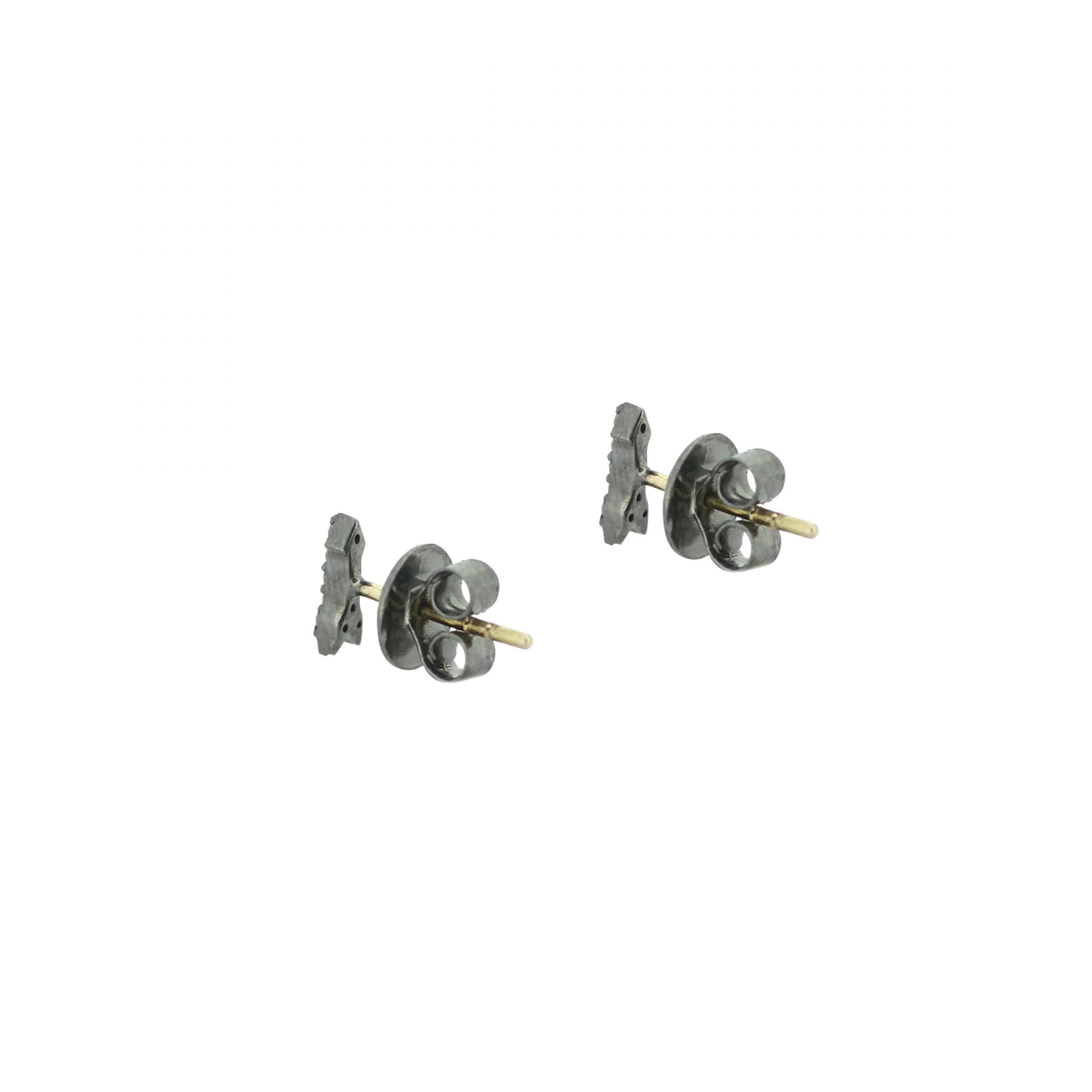 Sterling Silver Diamond Minimalistic Arrow Studs