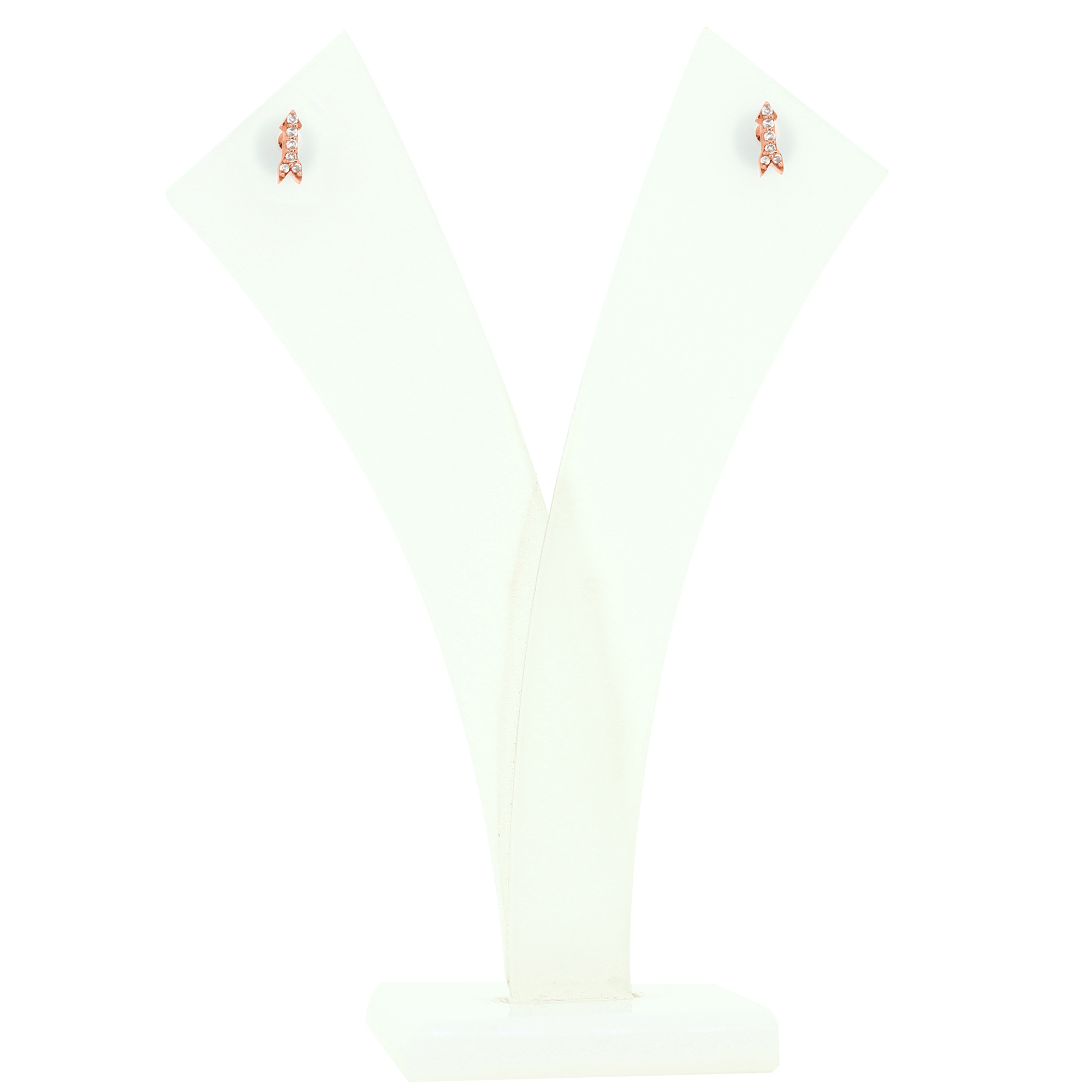 Rose Gold Diamond Minimilistic Arrow Studs