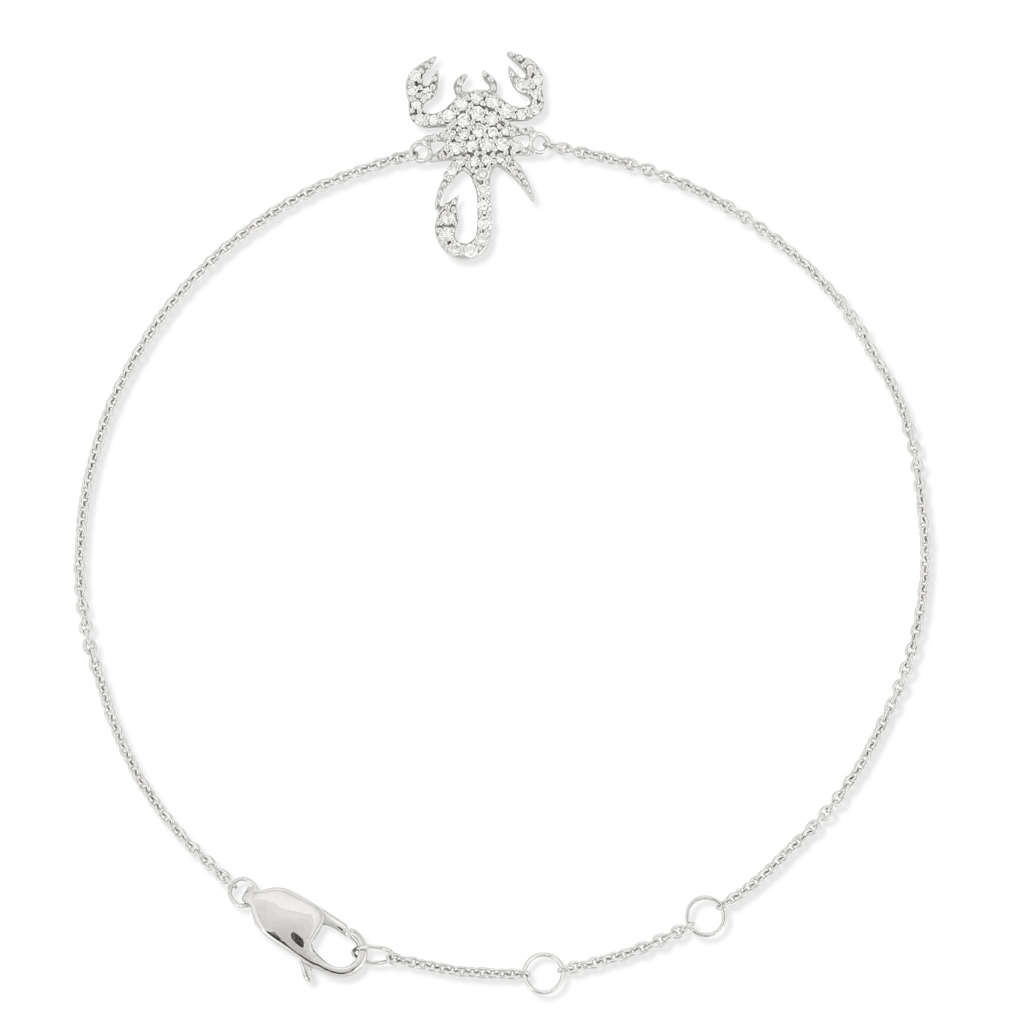 Sterling Silver Scorpio Diamond Bracelet