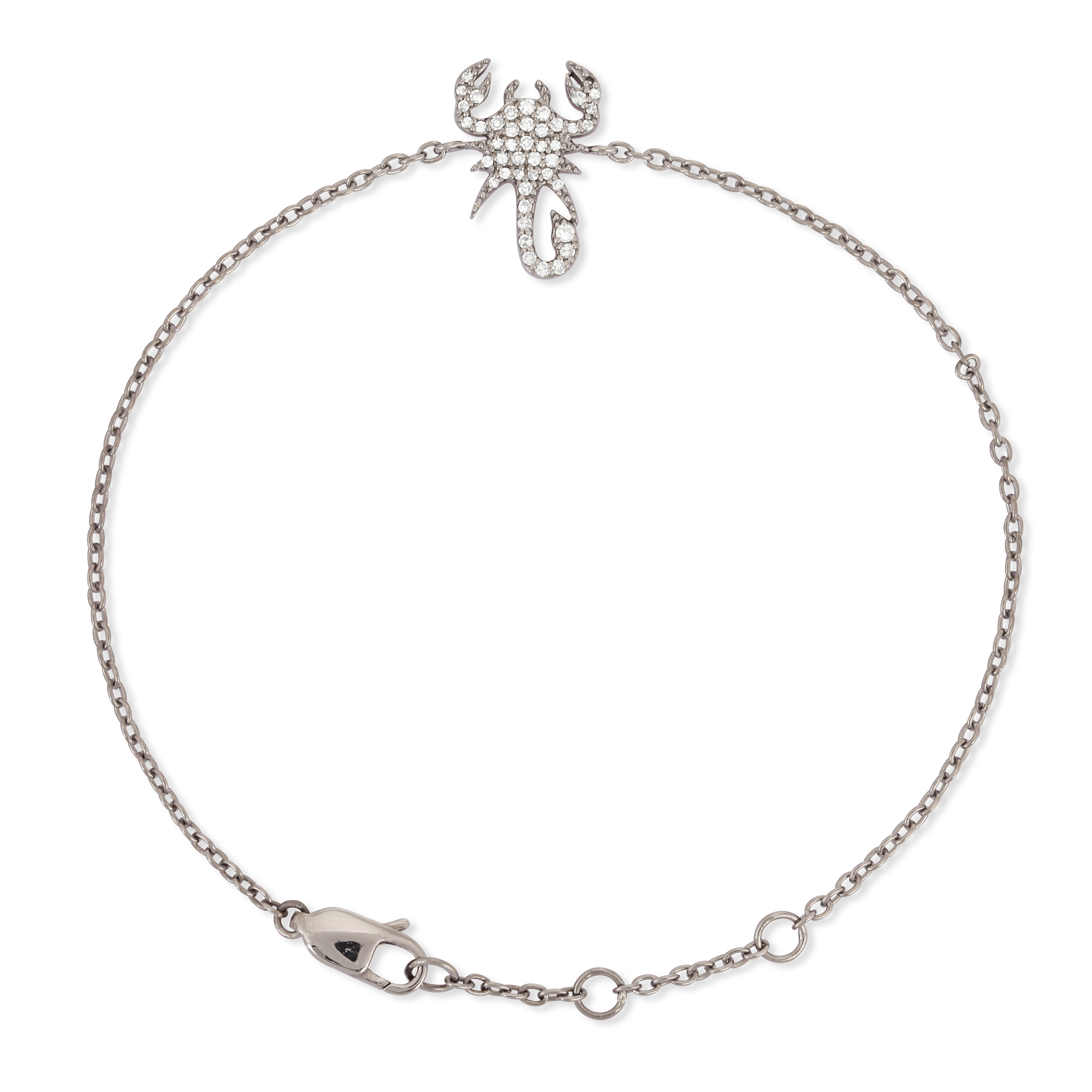 Sterling Silver Scorpio Diamond Bracelet