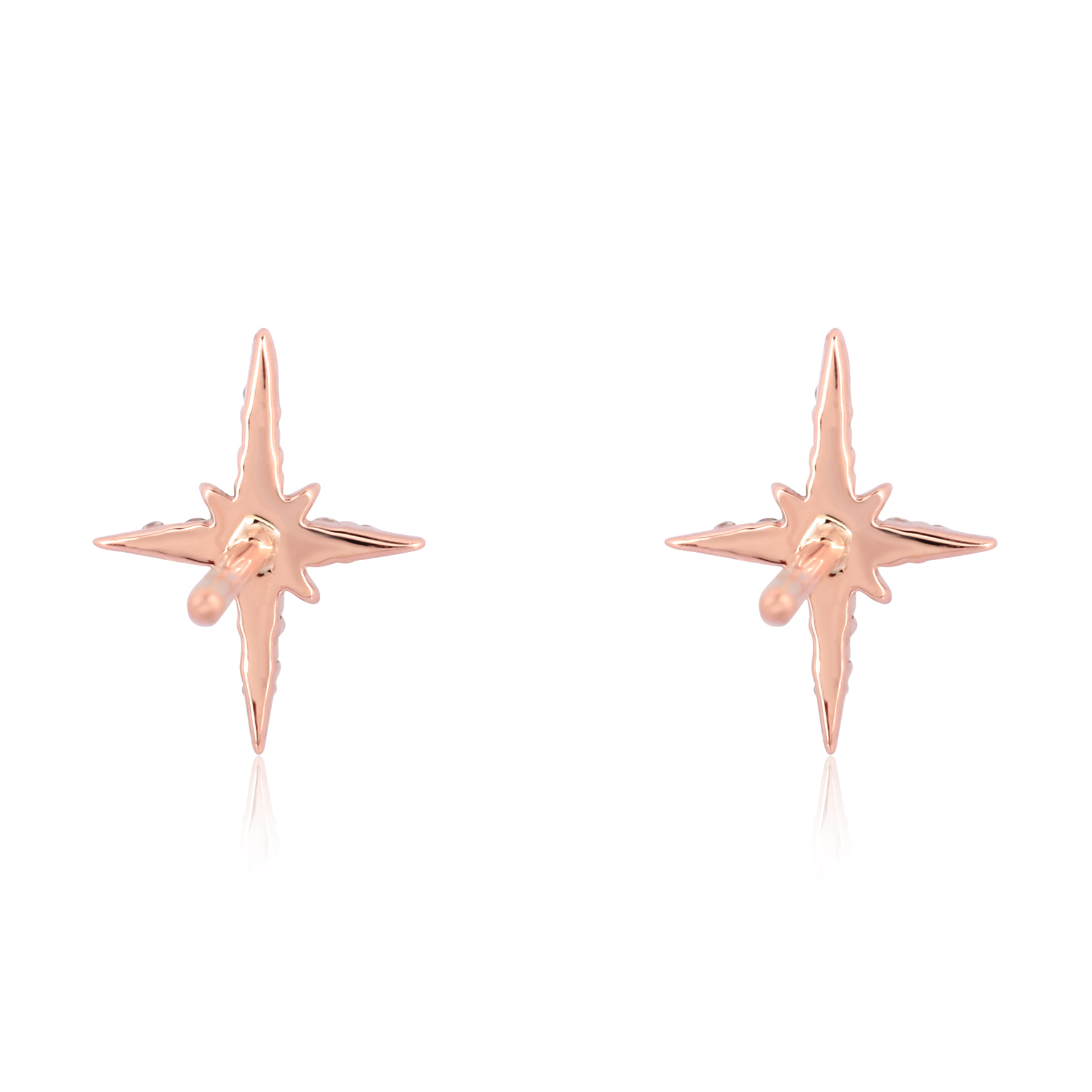 Rose Gold Bursting Star Diamond Studs