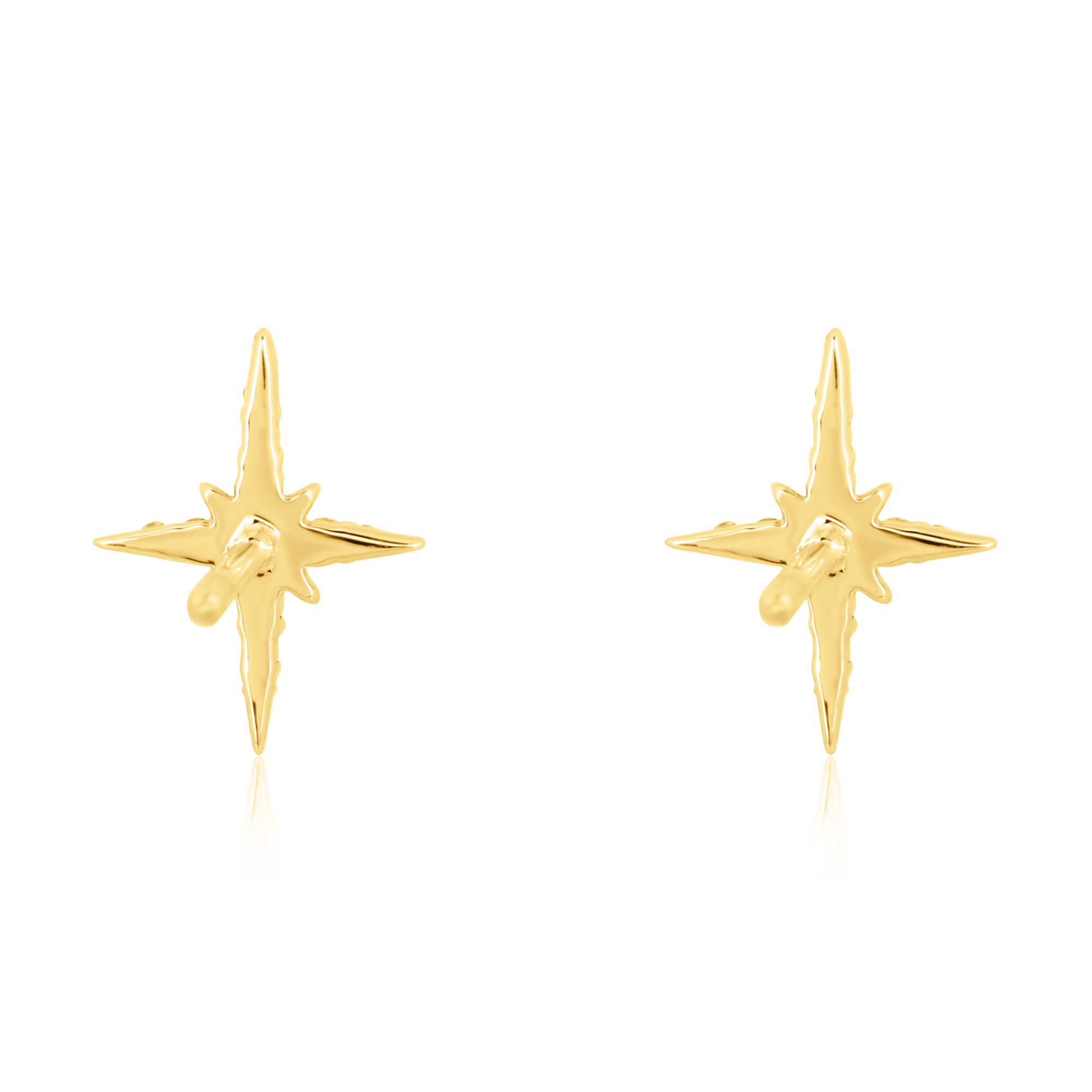 Yellow Gold Bursting Star Diamond Studs