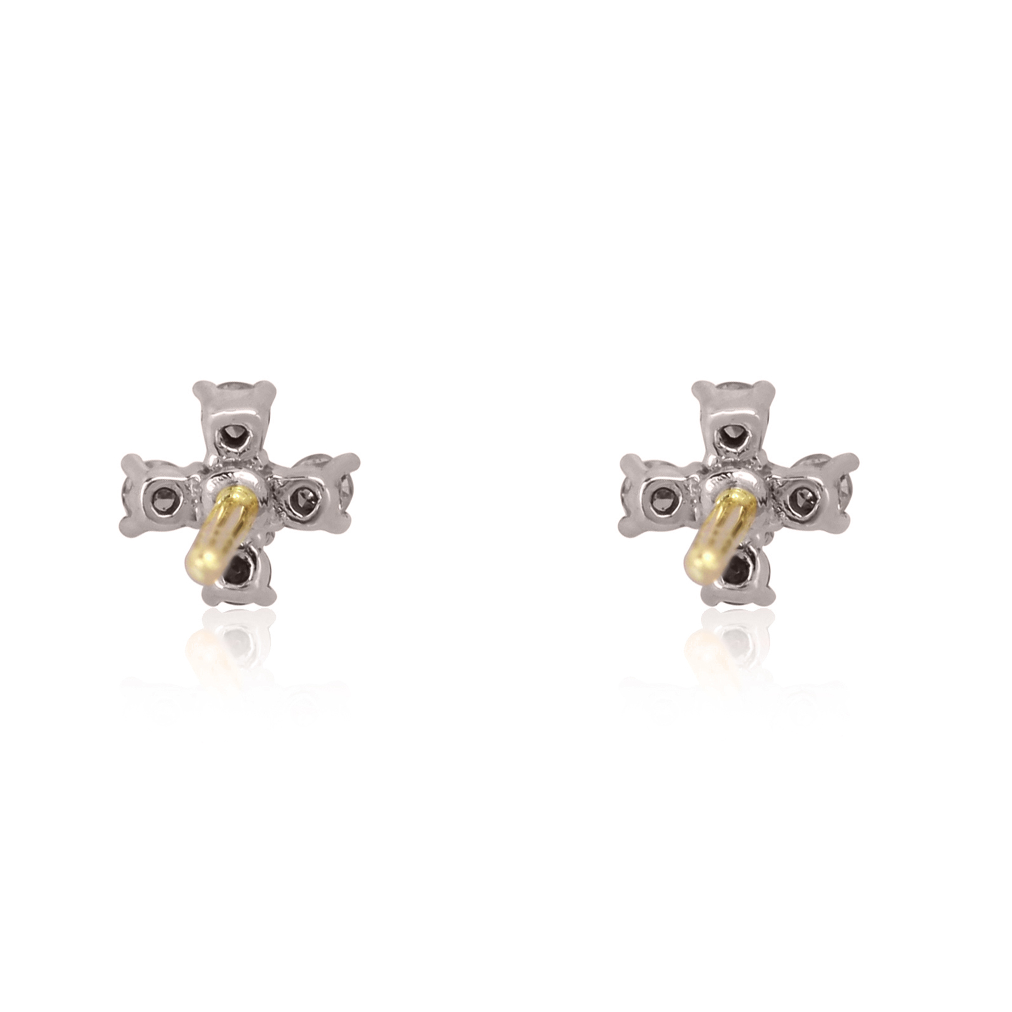 Sterling Silver Five Diamond Cluster Studs