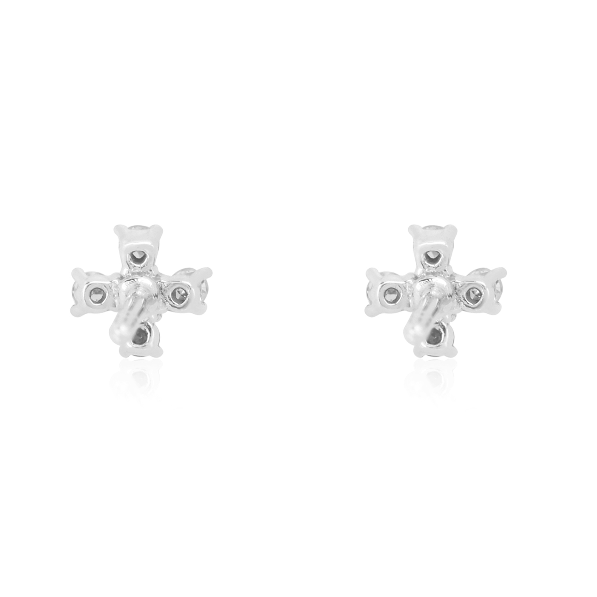 White Gold Five Diamond Cluster Studs