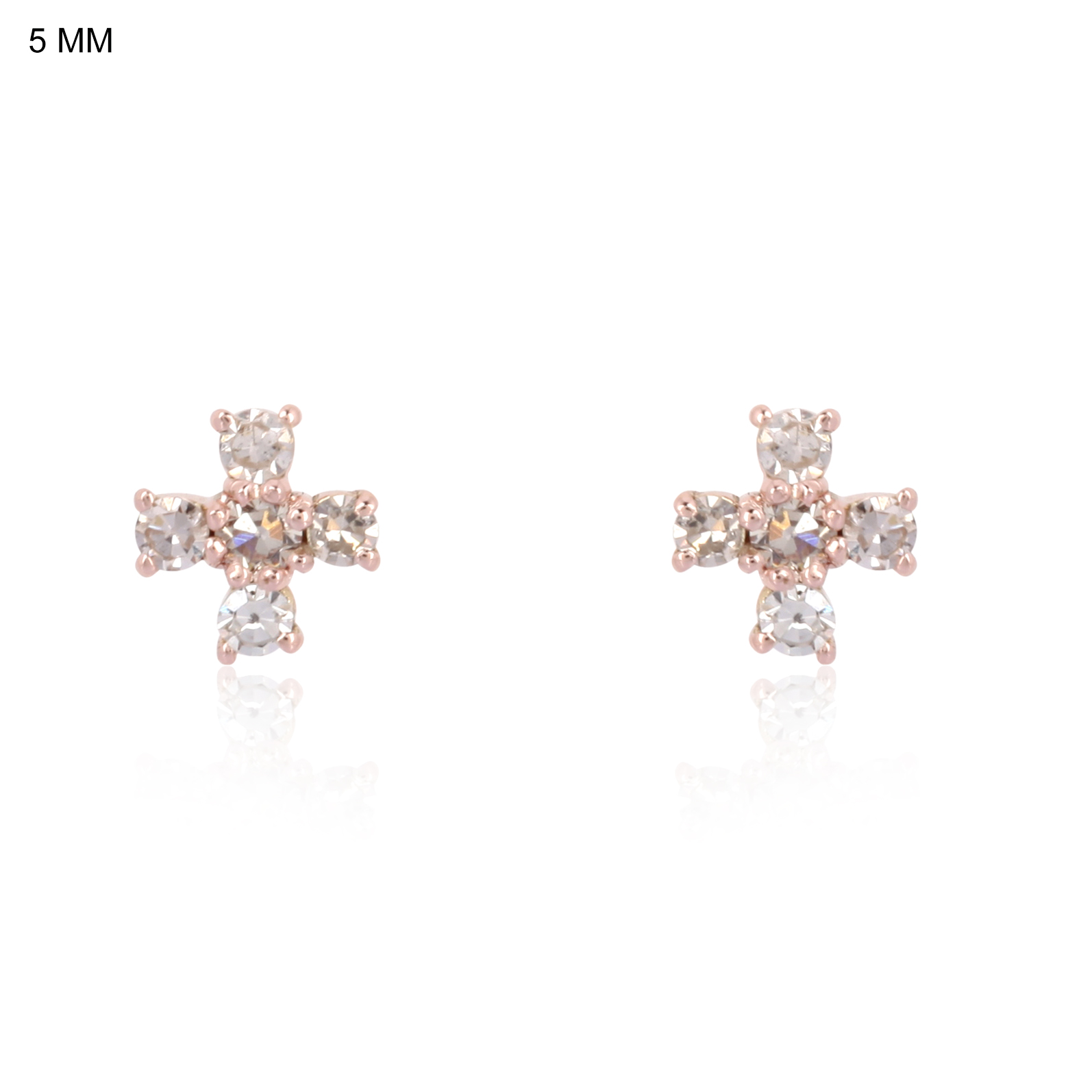 Rose Gold Five Diamond Cluster Studs