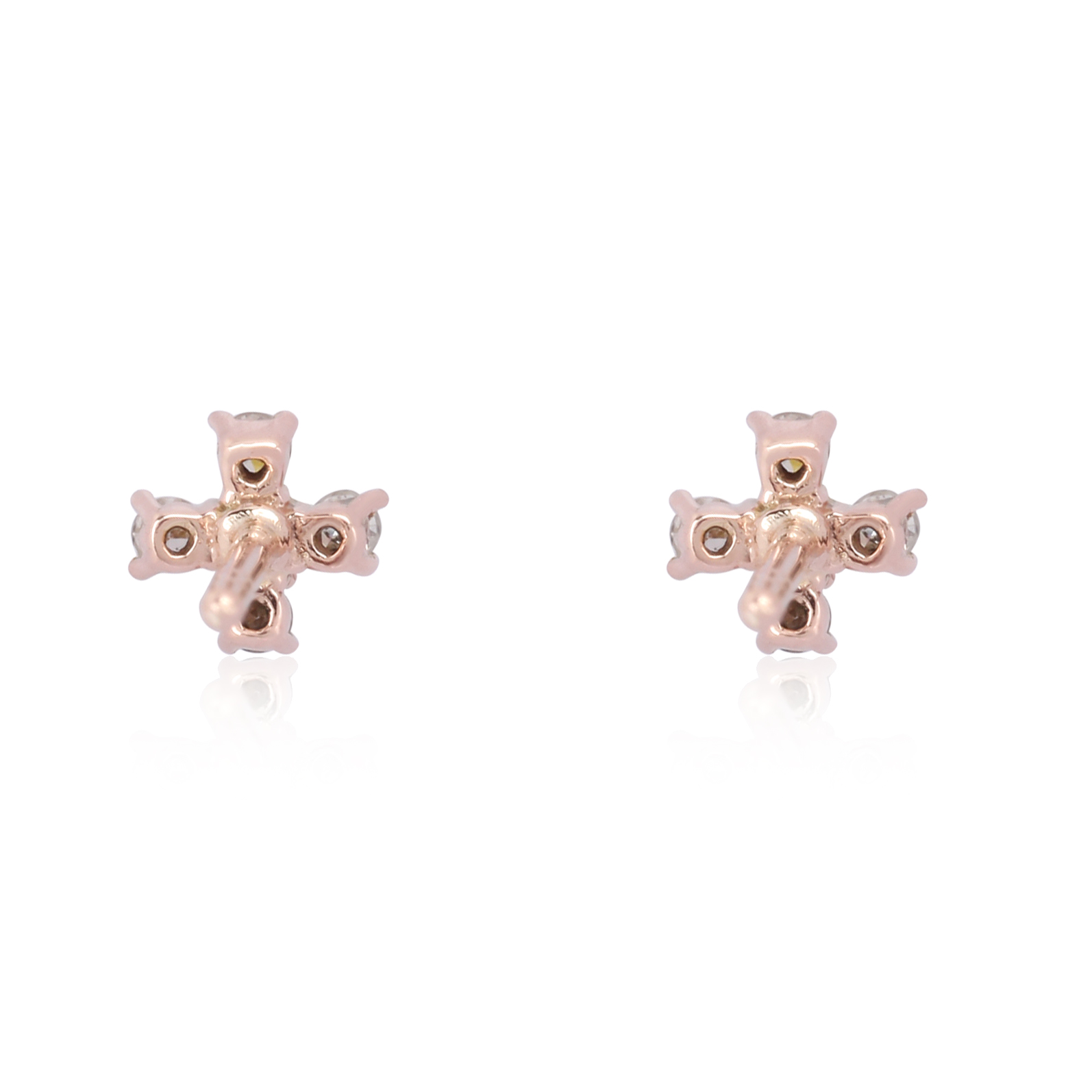 Rose Gold Five Diamond Cluster Studs