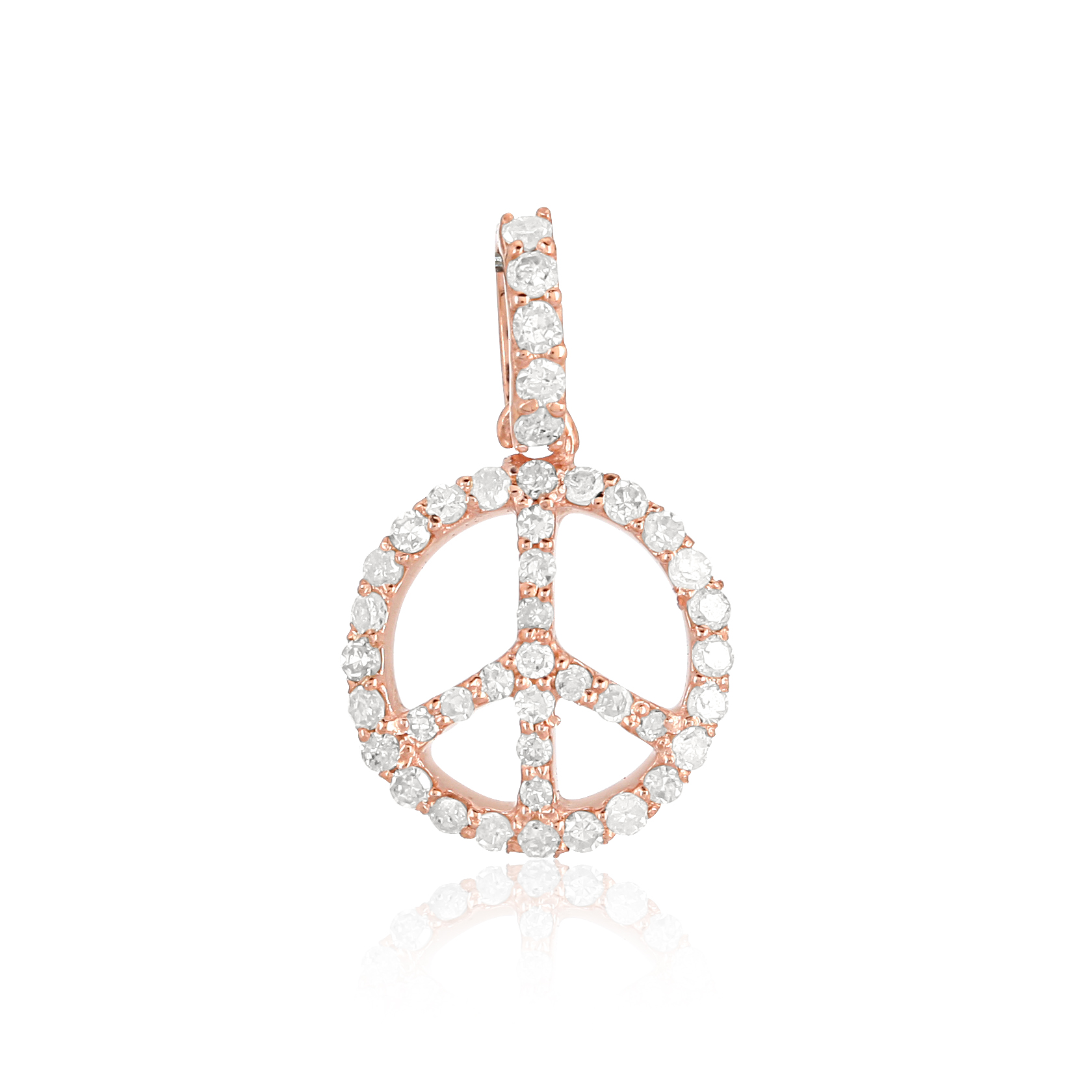 Sterling Silver Peace Diamond Pendant