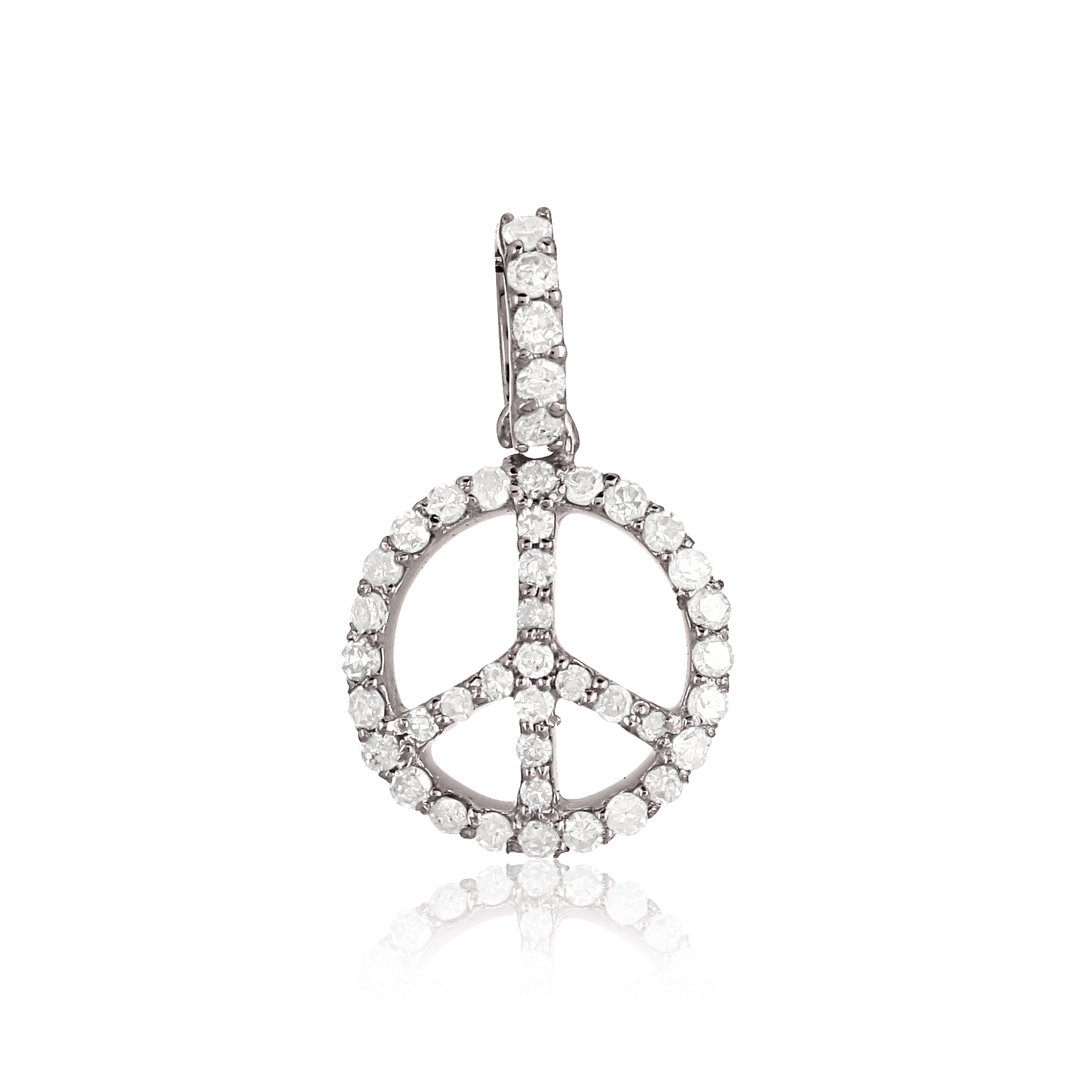 Sterling Silver Peace Diamond Pendant