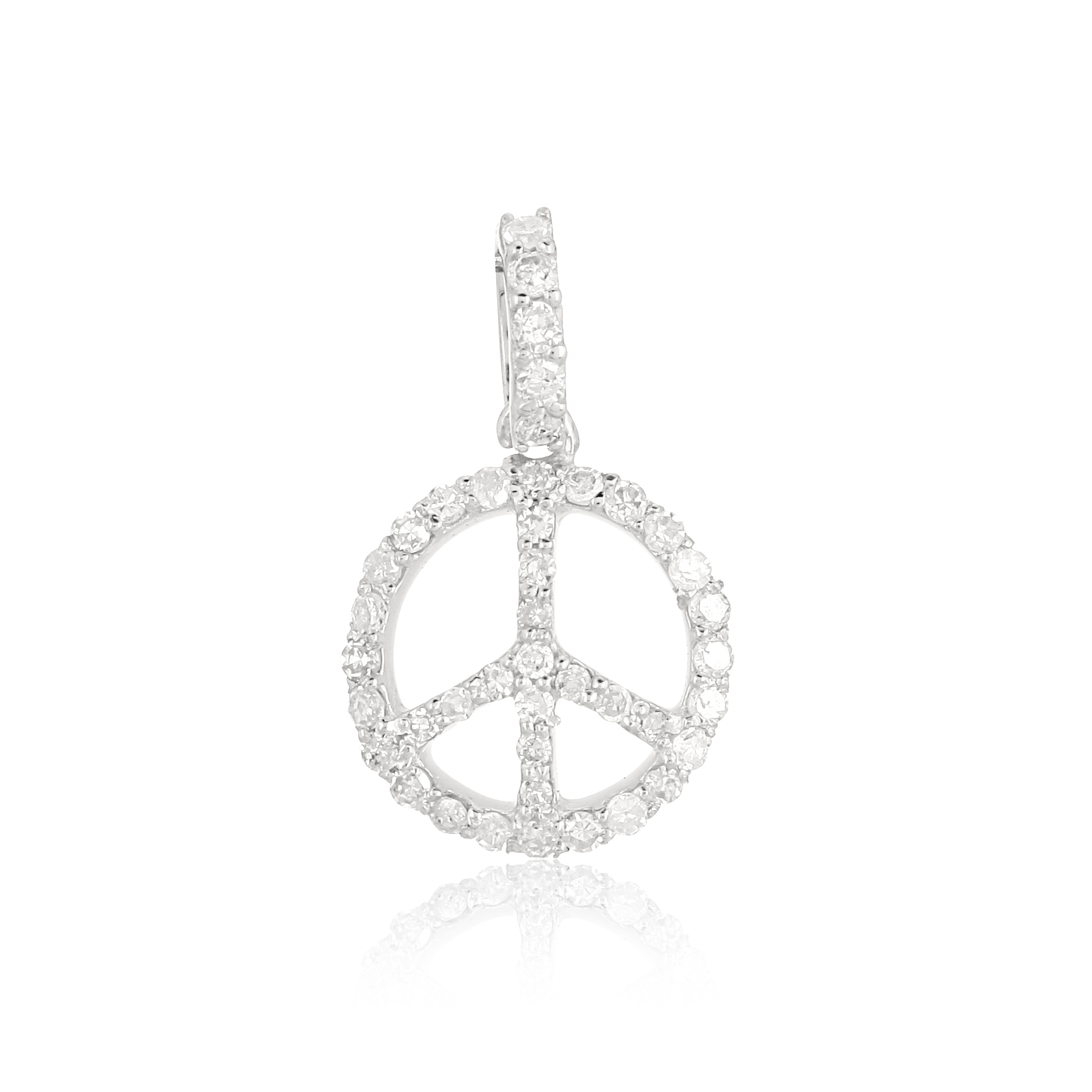 White Gold Peace Diamond Pendant