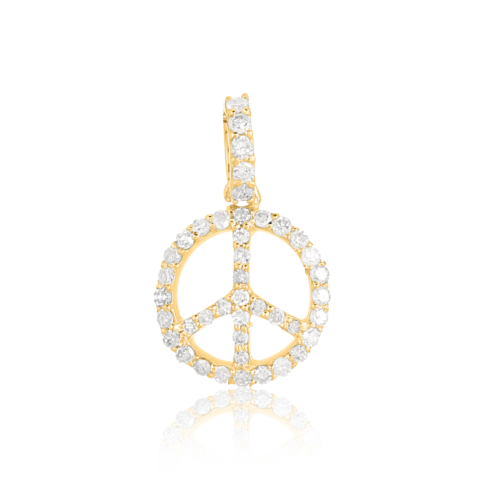 Yellow Gold Peace Diamond Pendant