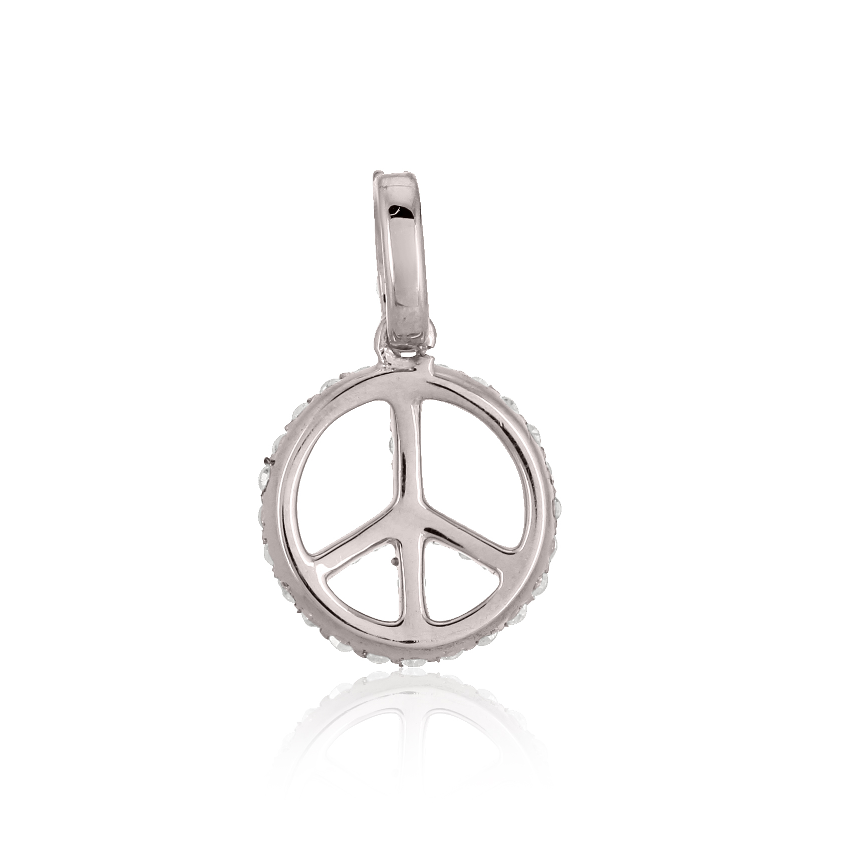 Sterling Silver Peace Diamond Pendant