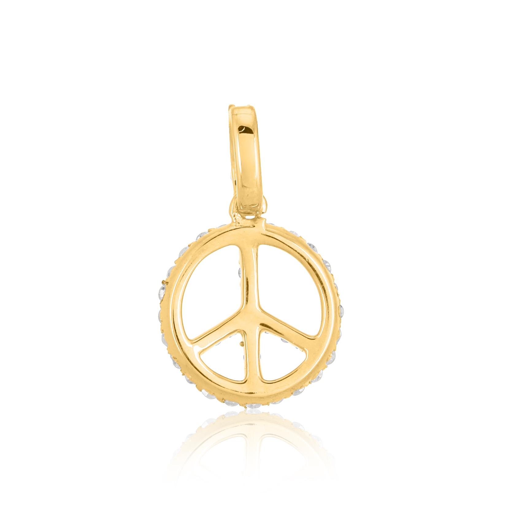 Yellow Gold Peace Diamond Pendant