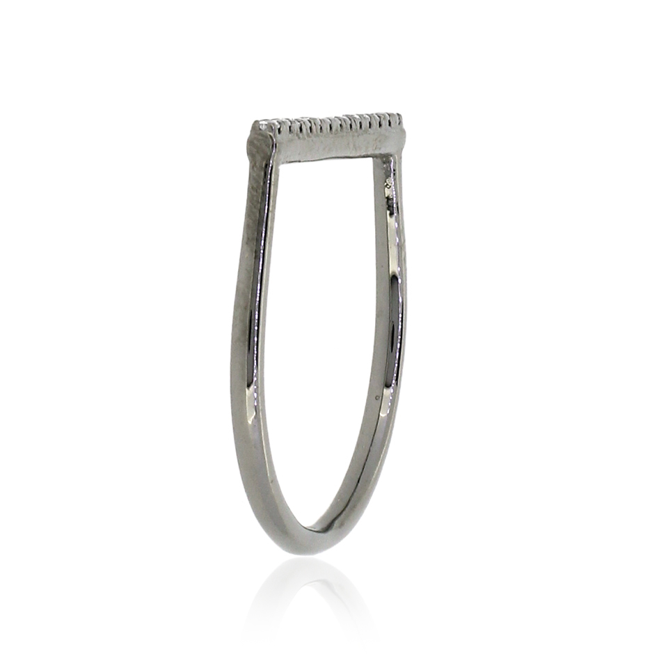 Sterling Silver Single Band Diamond Ring