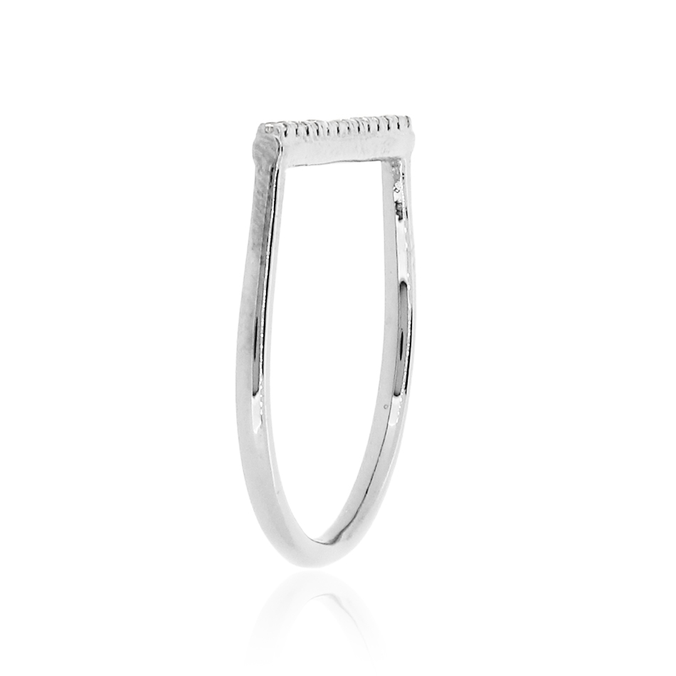 Sterling Silver Single Band Diamond Ring