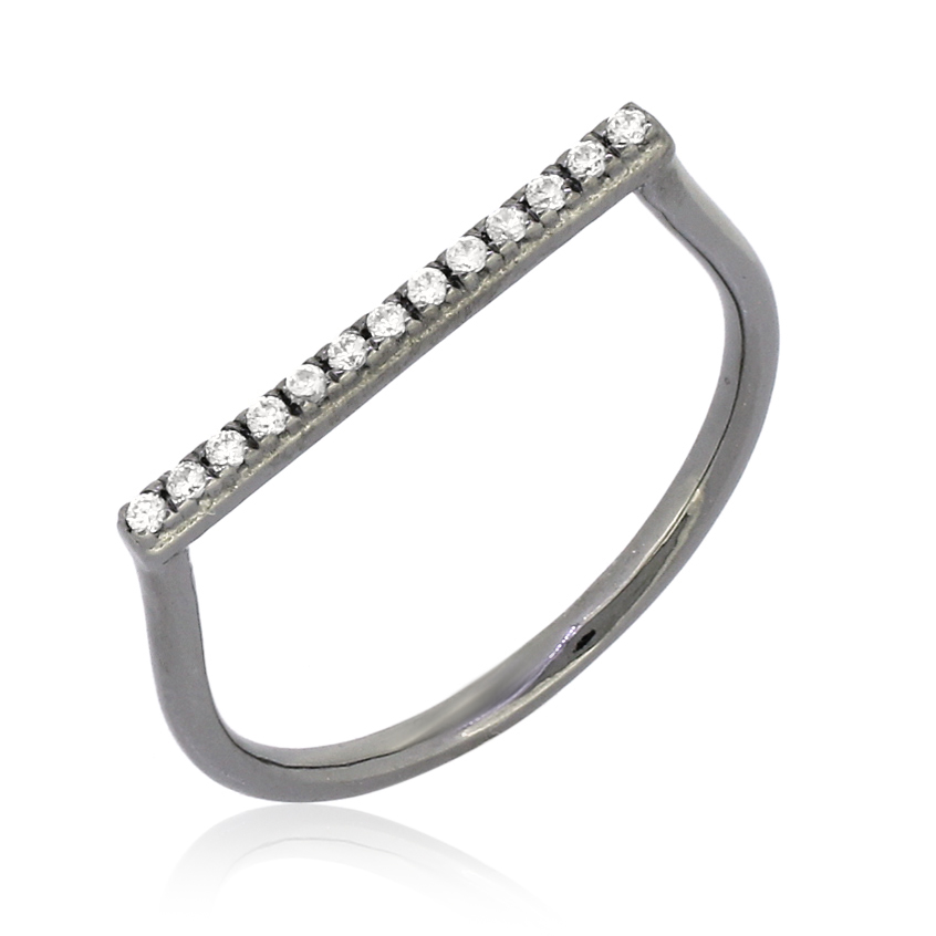Sterling Silver Single Band Diamond Ring