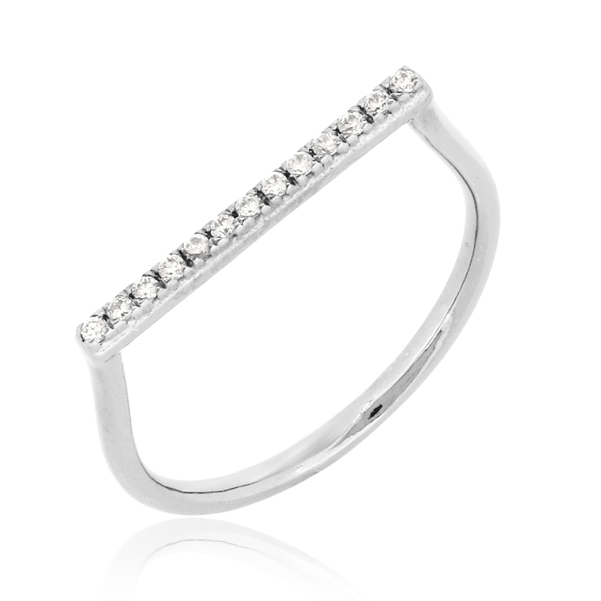 Sterling Silver Single Band Diamond Ring