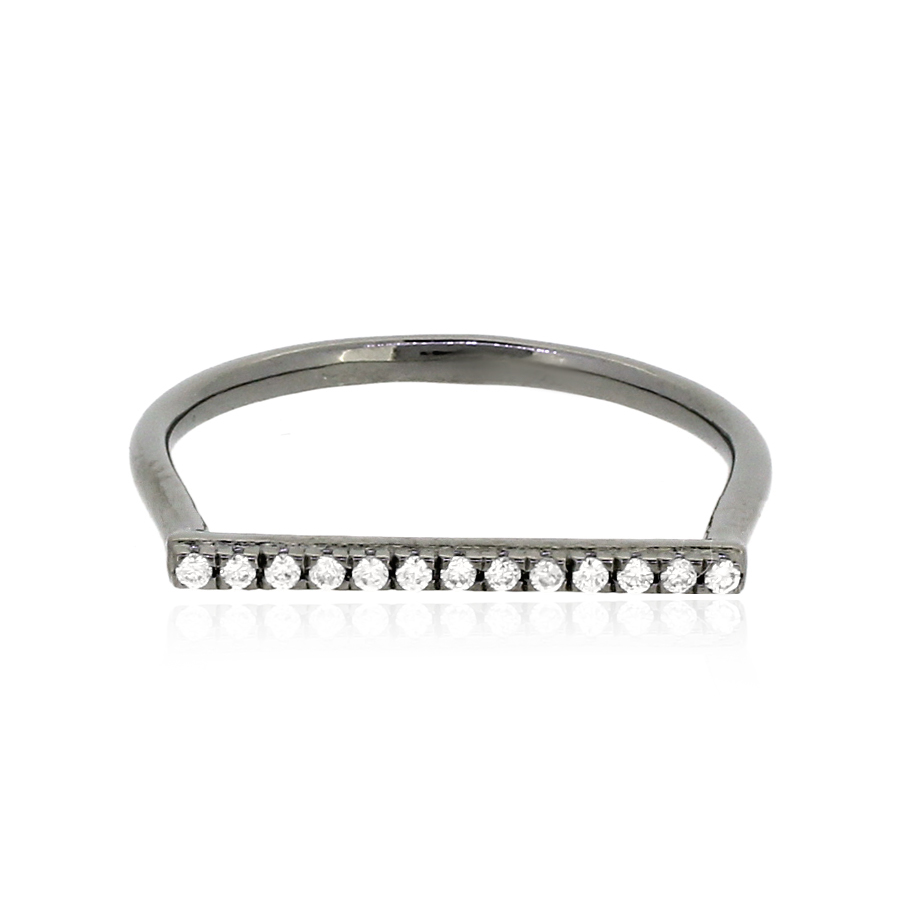 Sterling Silver Single Band Diamond Ring