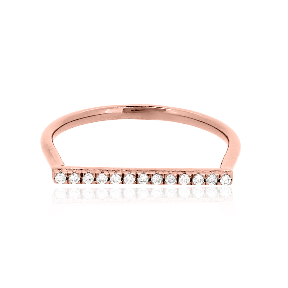 Sterling Silver Single Band Diamond Ring