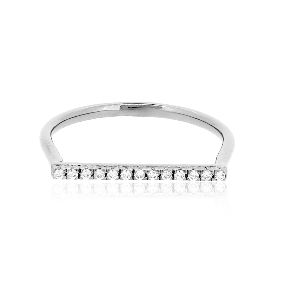 Sterling Silver Single Band Diamond Ring
