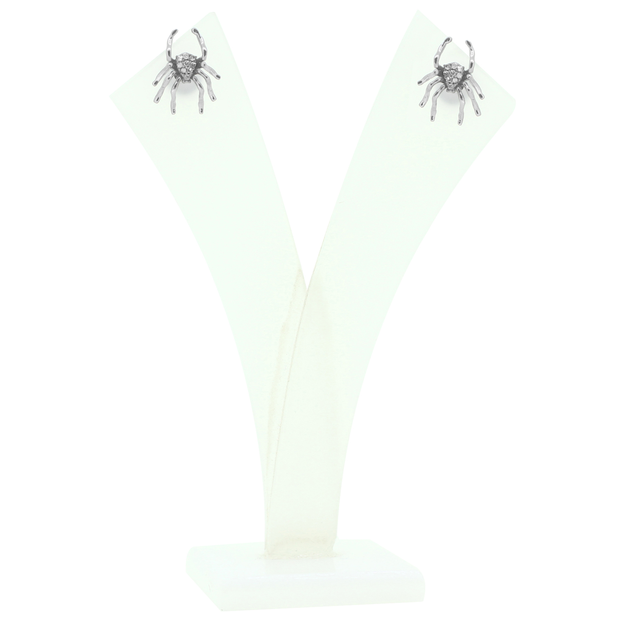Sterling Silver Diamond Spider Ear Studs