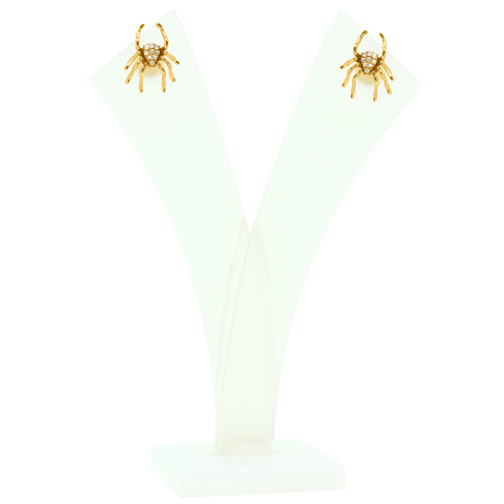 Sterling Silver Diamond Spider Ear Studs