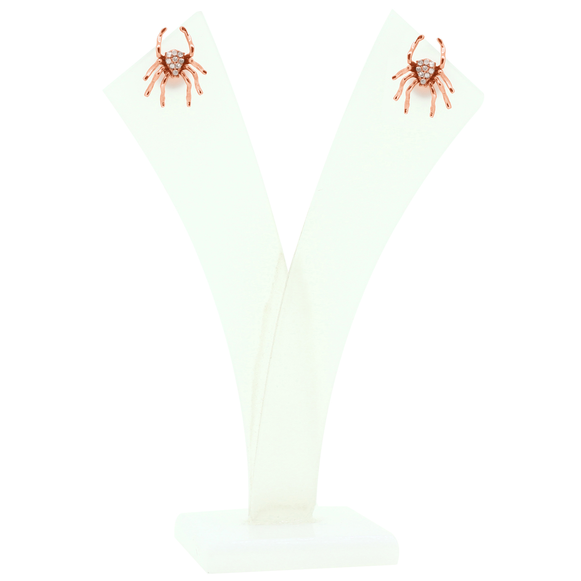 Rose Gold Diamond Spider Ear Studs