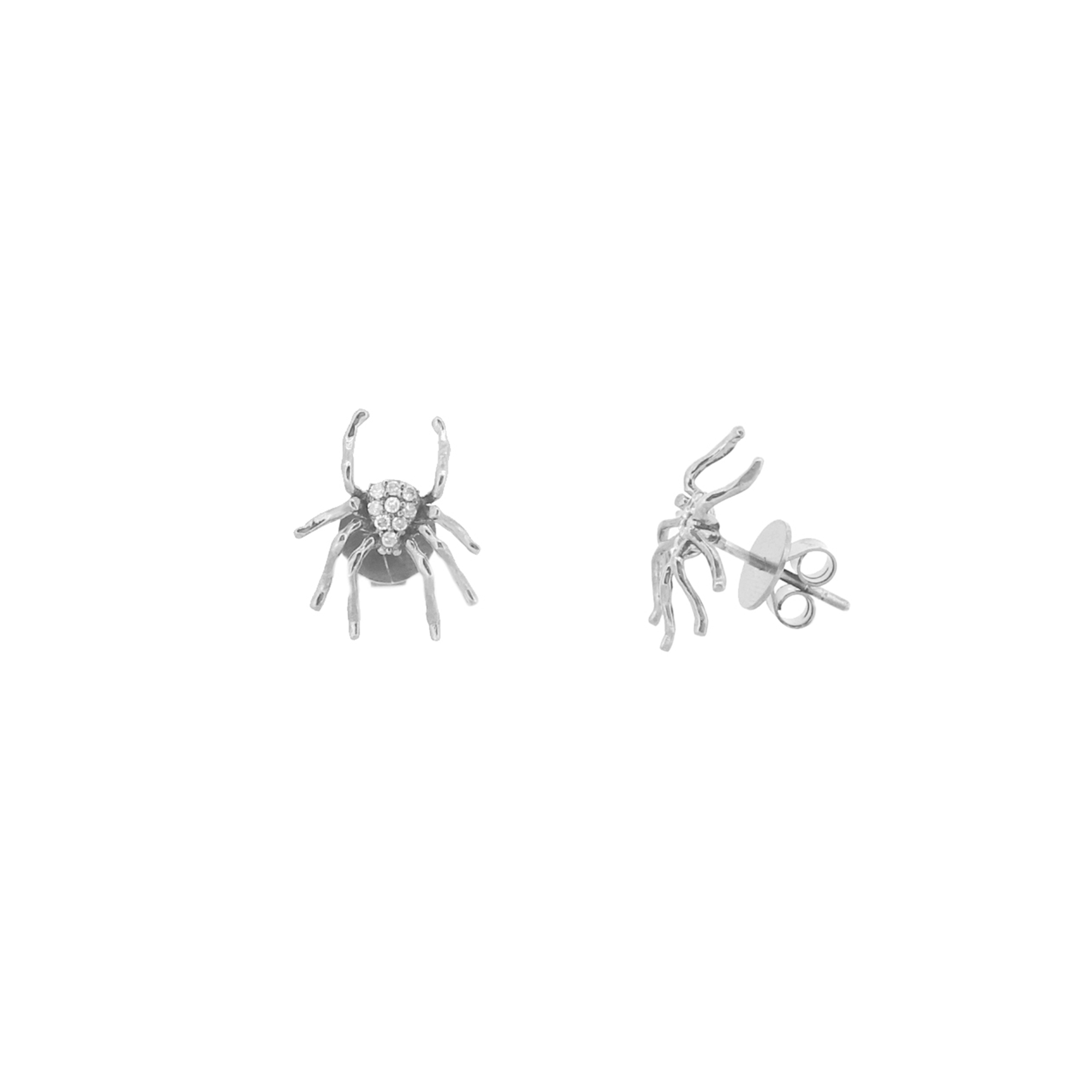 White Gold Diamond Spider Ear Studs