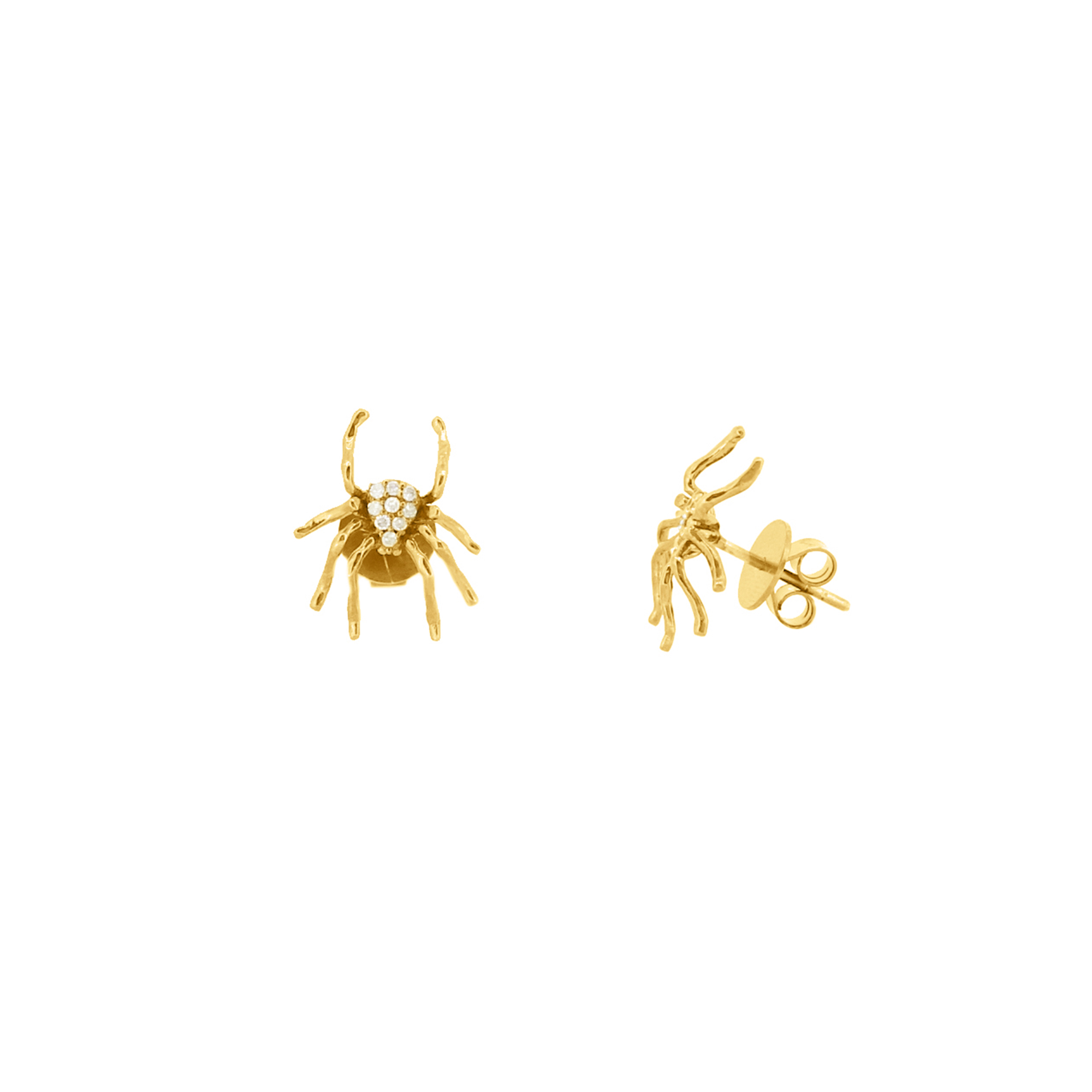 Yellow Gold Diamond Spider Ear Studs