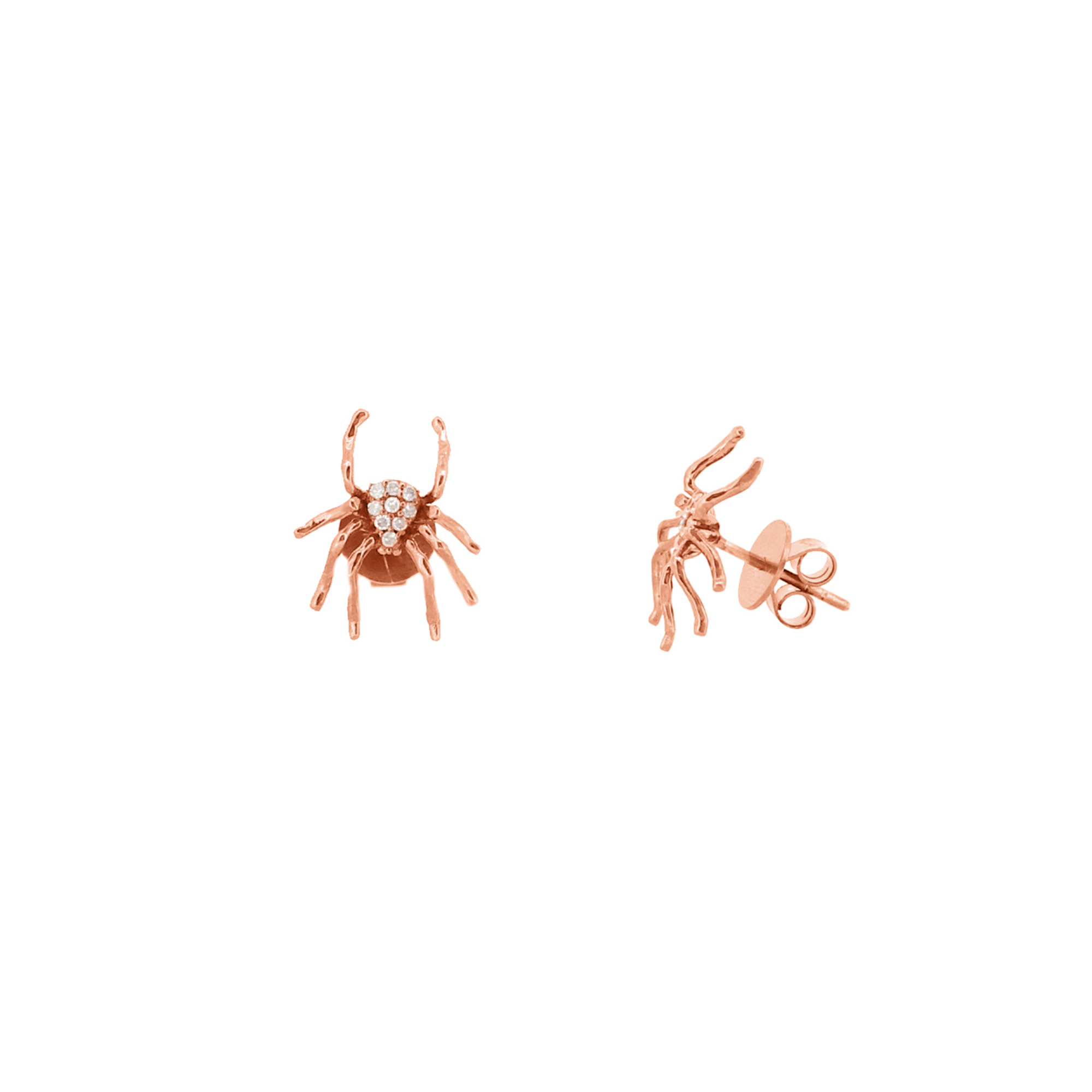 Rose Gold Diamond Spider Ear Studs