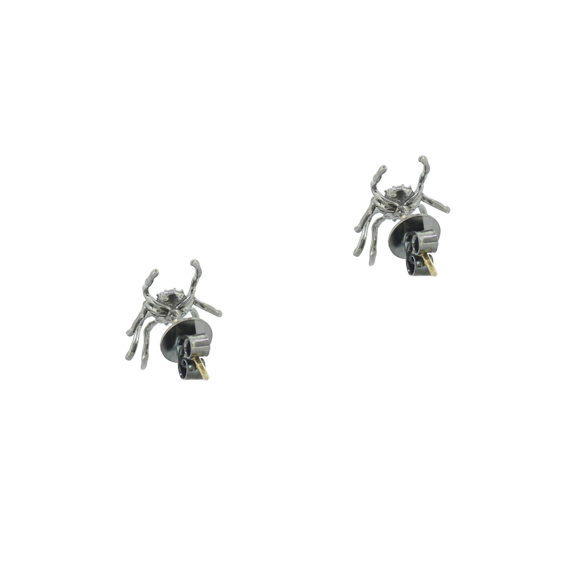 Sterling Silver Diamond Spider Ear Studs