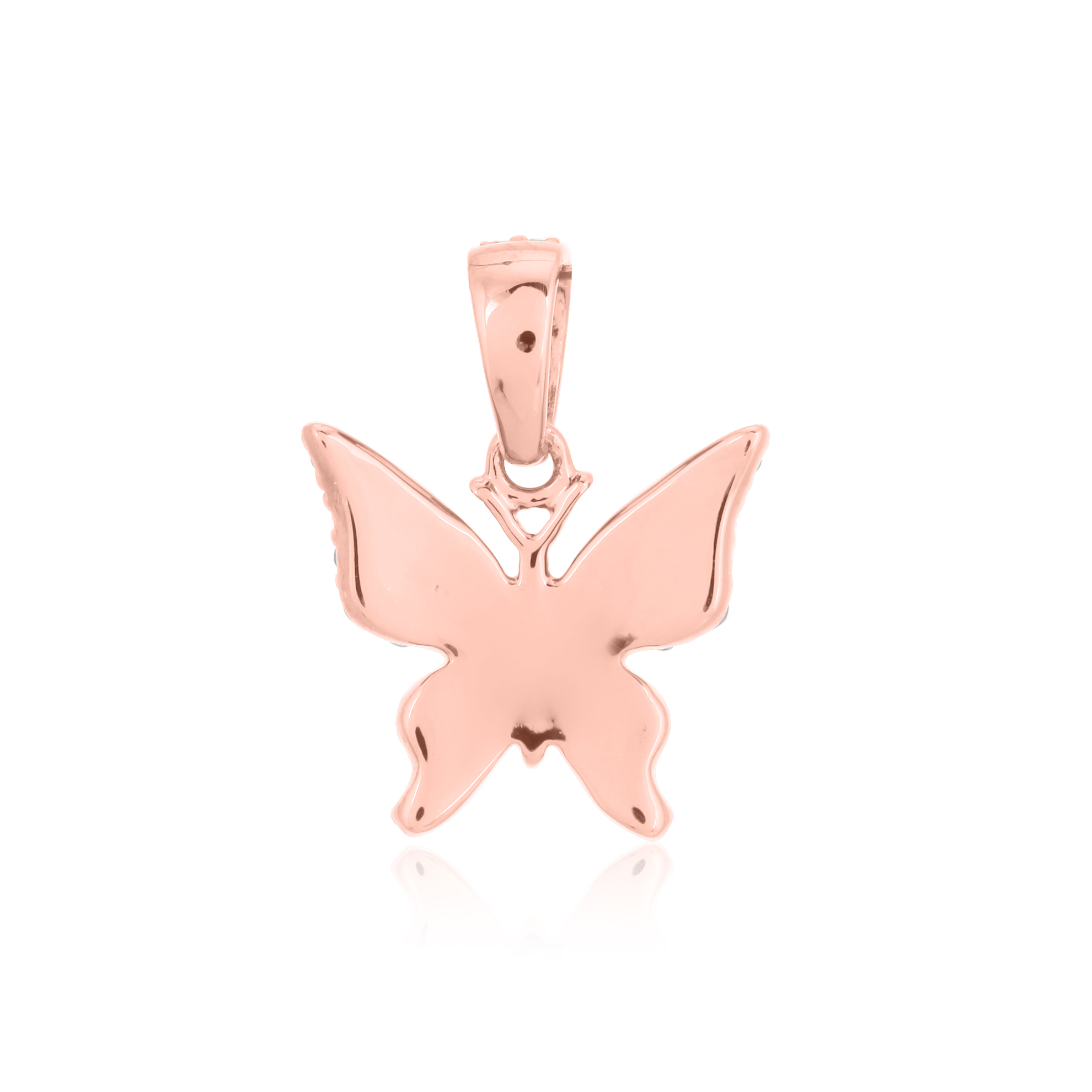 Sterling Silver Butterfly Diamond Pendant