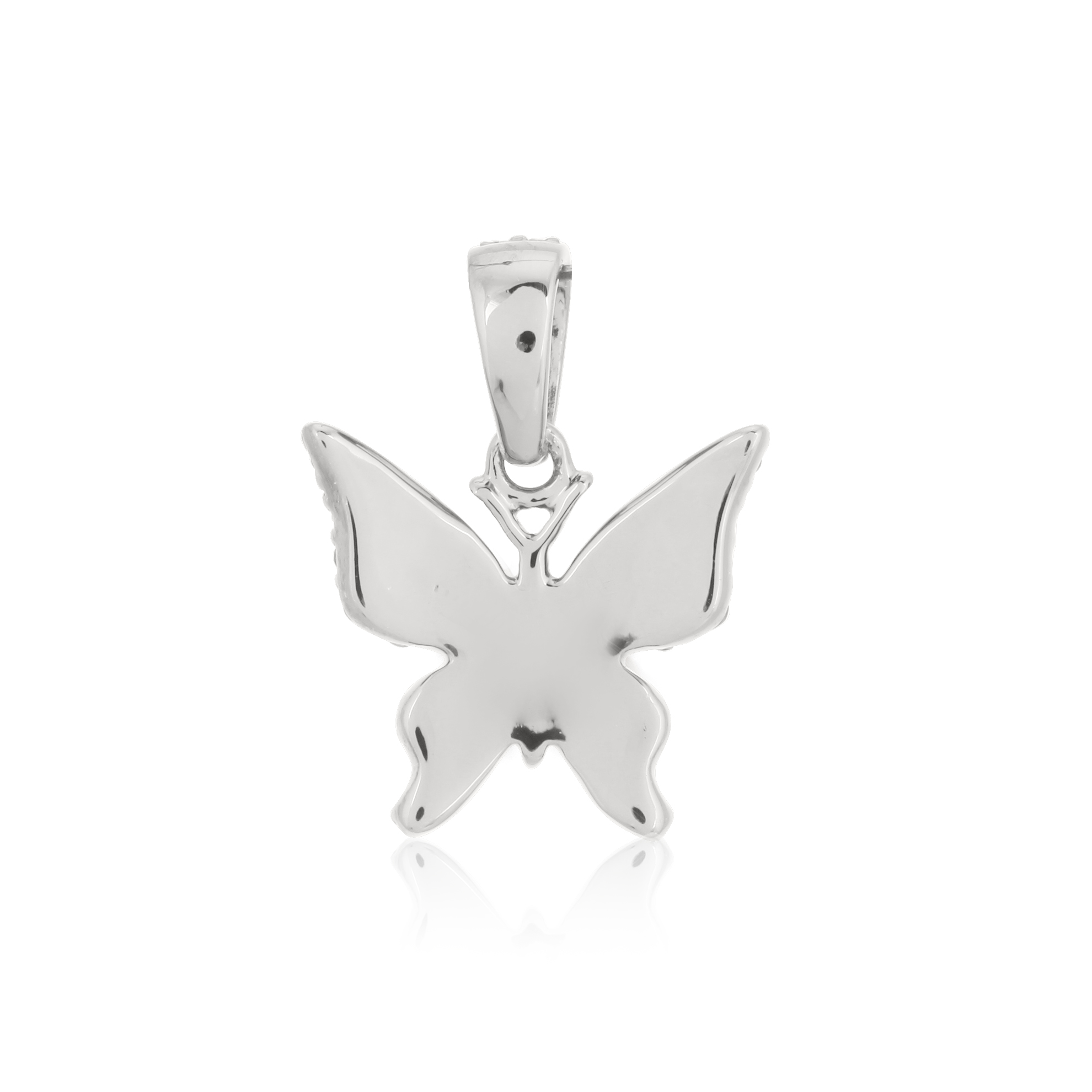 Sterling Silver Butterfly Diamond Pendant