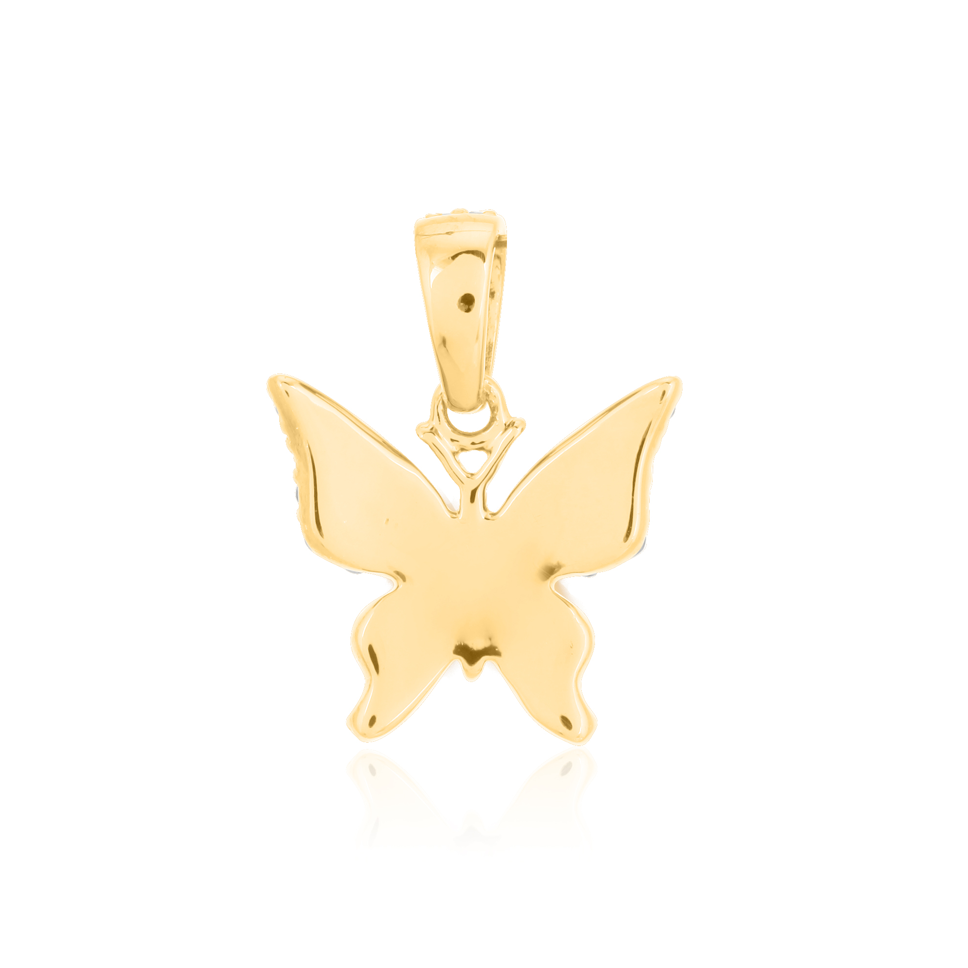 Sterling Silver Butterfly Diamond Pendant