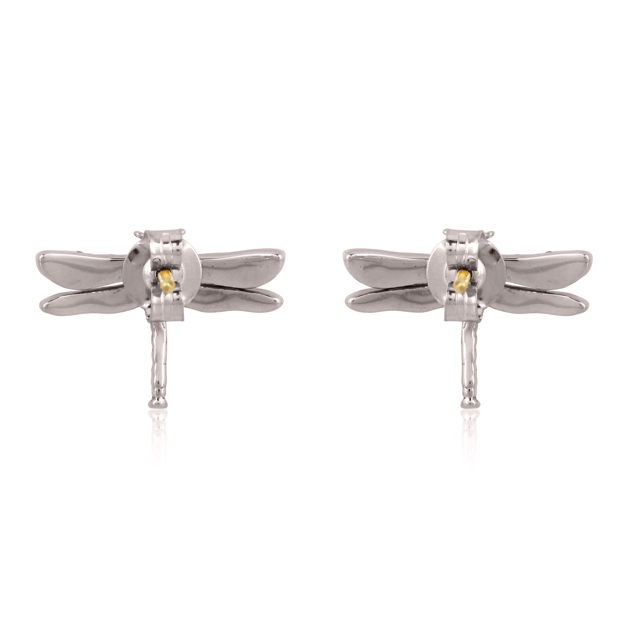 Sterling Silver Diamond Butterfly Studs