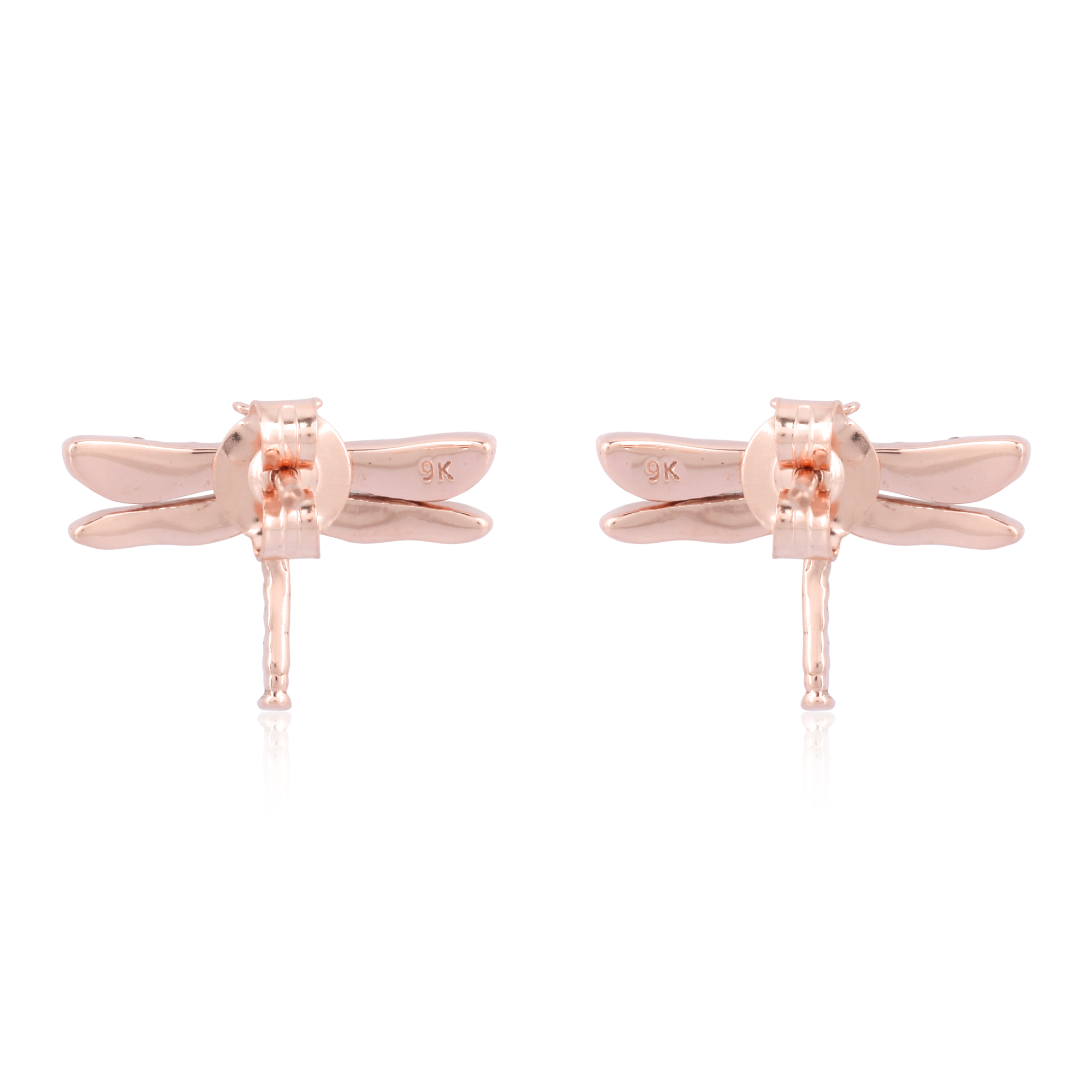 Rose Gold Diamond Butterfly Studs