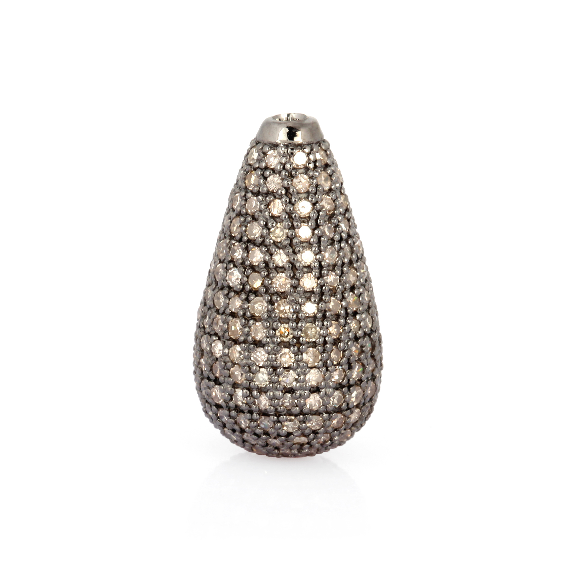 Sterling Silver 18MM x 10MM Pave Diamond Drops