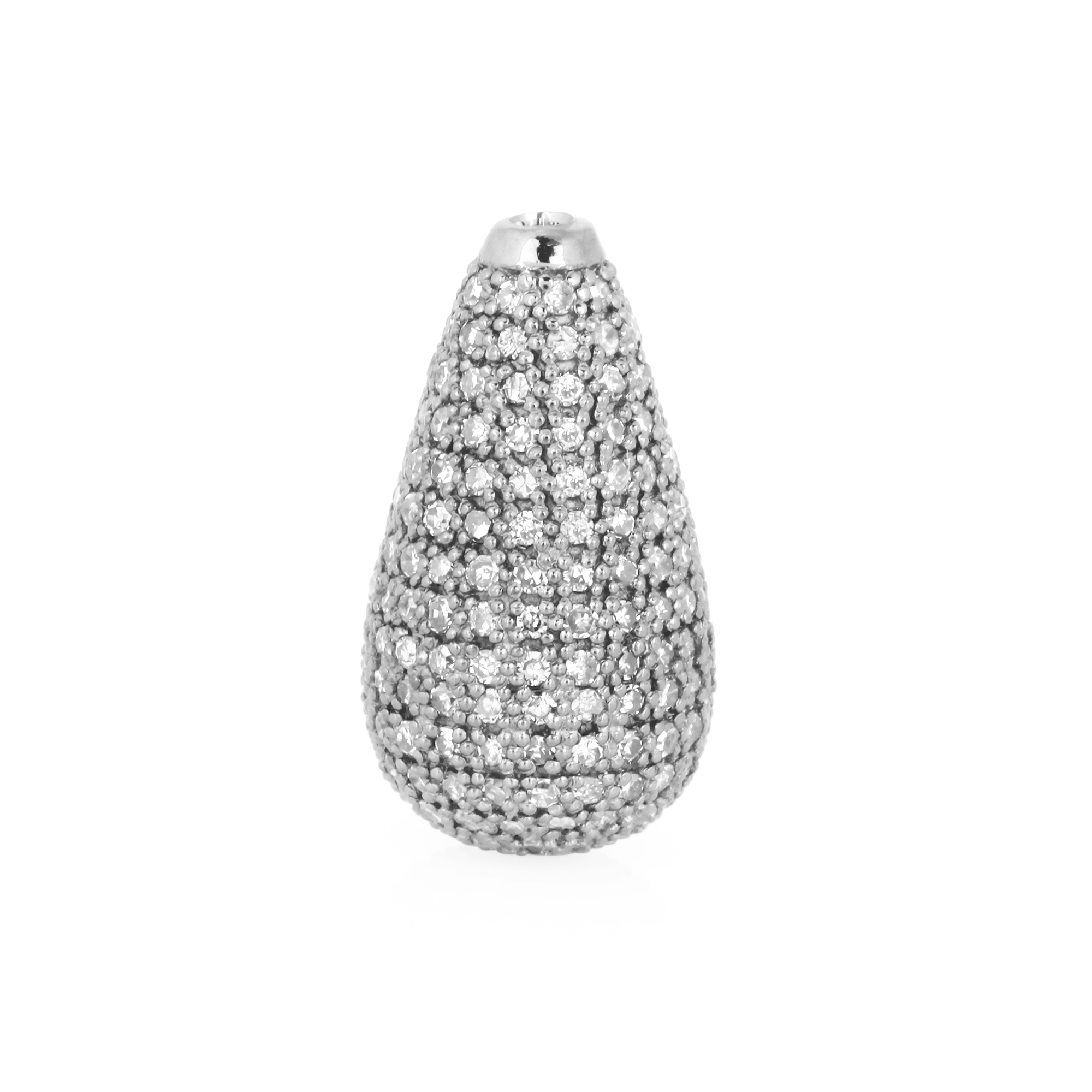 White Gold 18 X 10MM Pave Diamond Drops