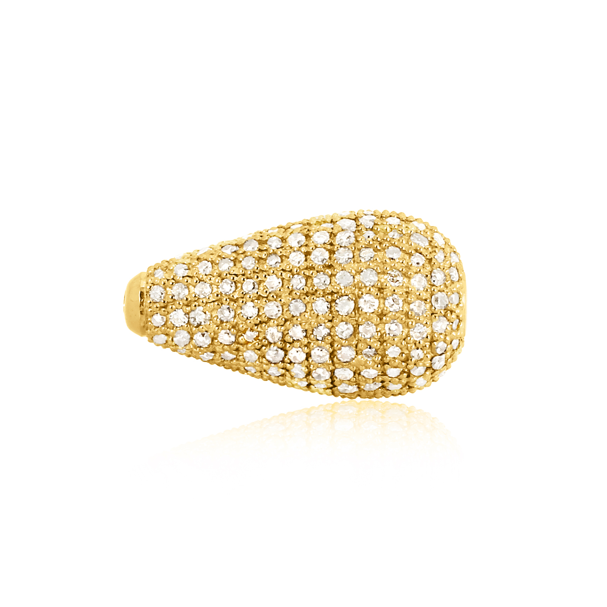 Yellow Gold 18 X 10MM Pave Diamond Drops