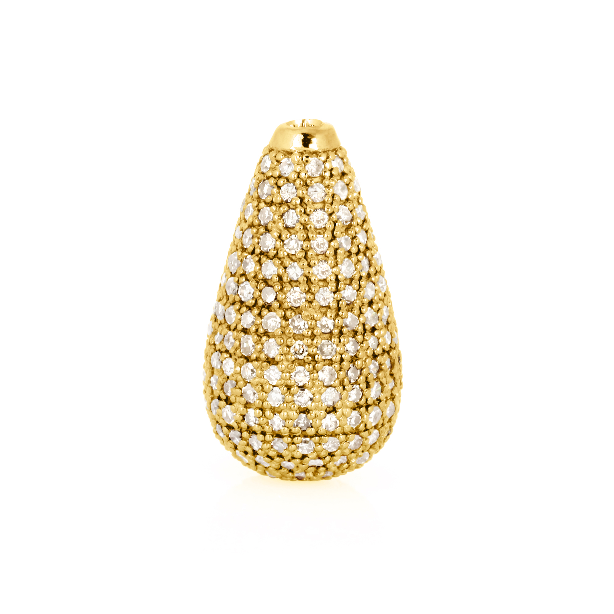 Yellow Gold 18 X 10MM Pave Diamond Drops