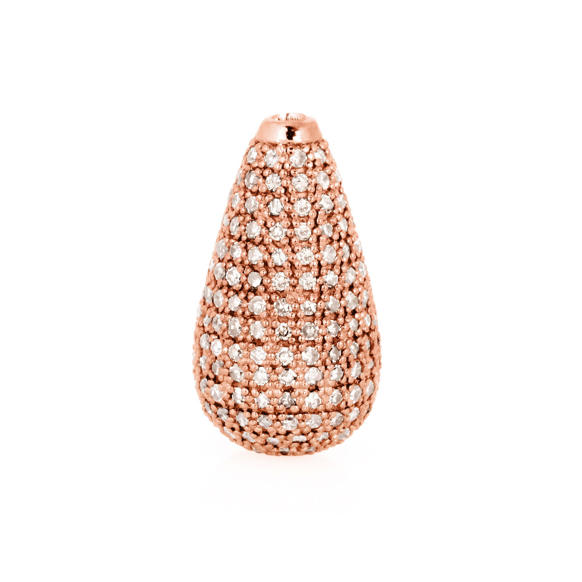 Rose Gold 18 X 10MM Pave Diamond Drops