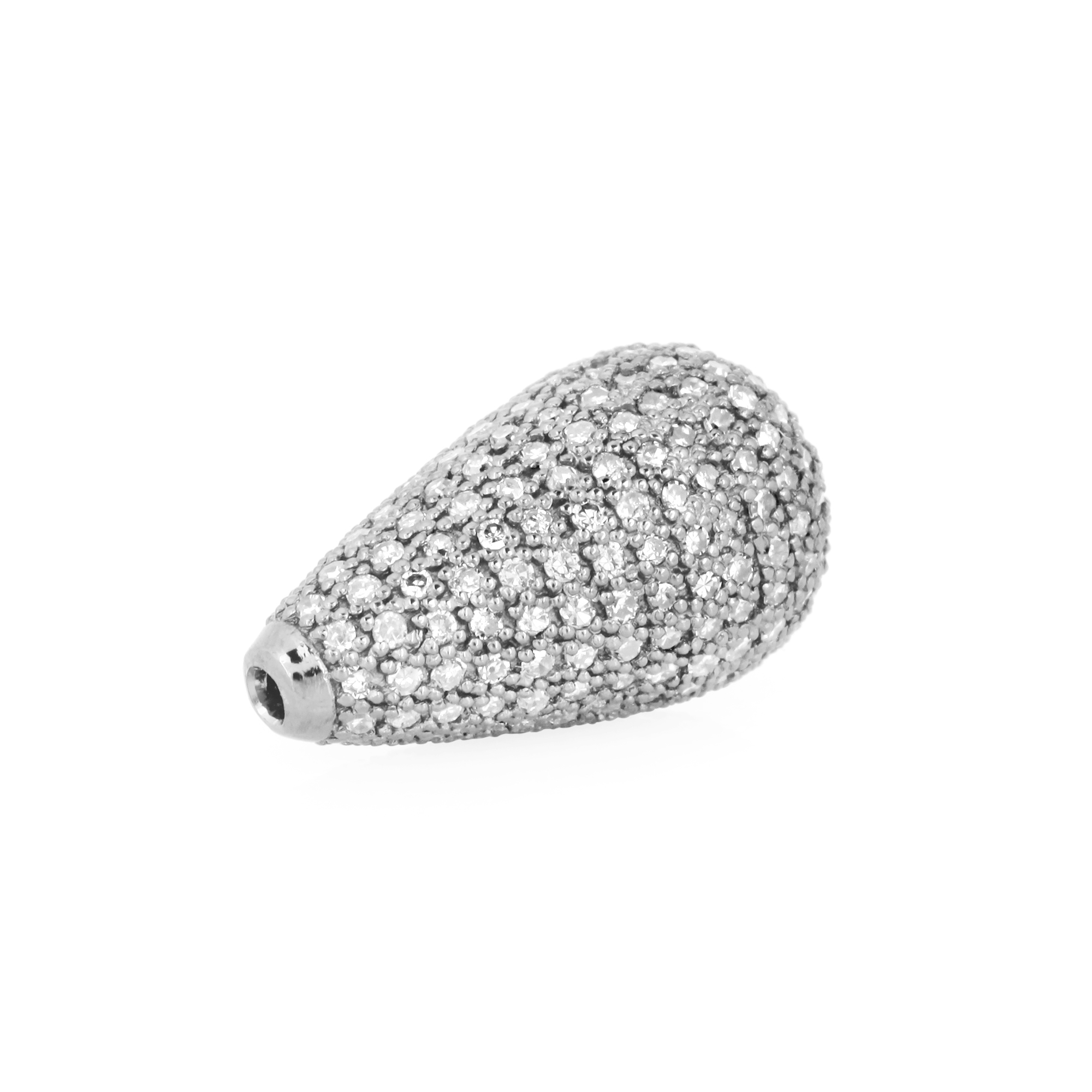 White Gold 18 X 10MM Pave Diamond Drops