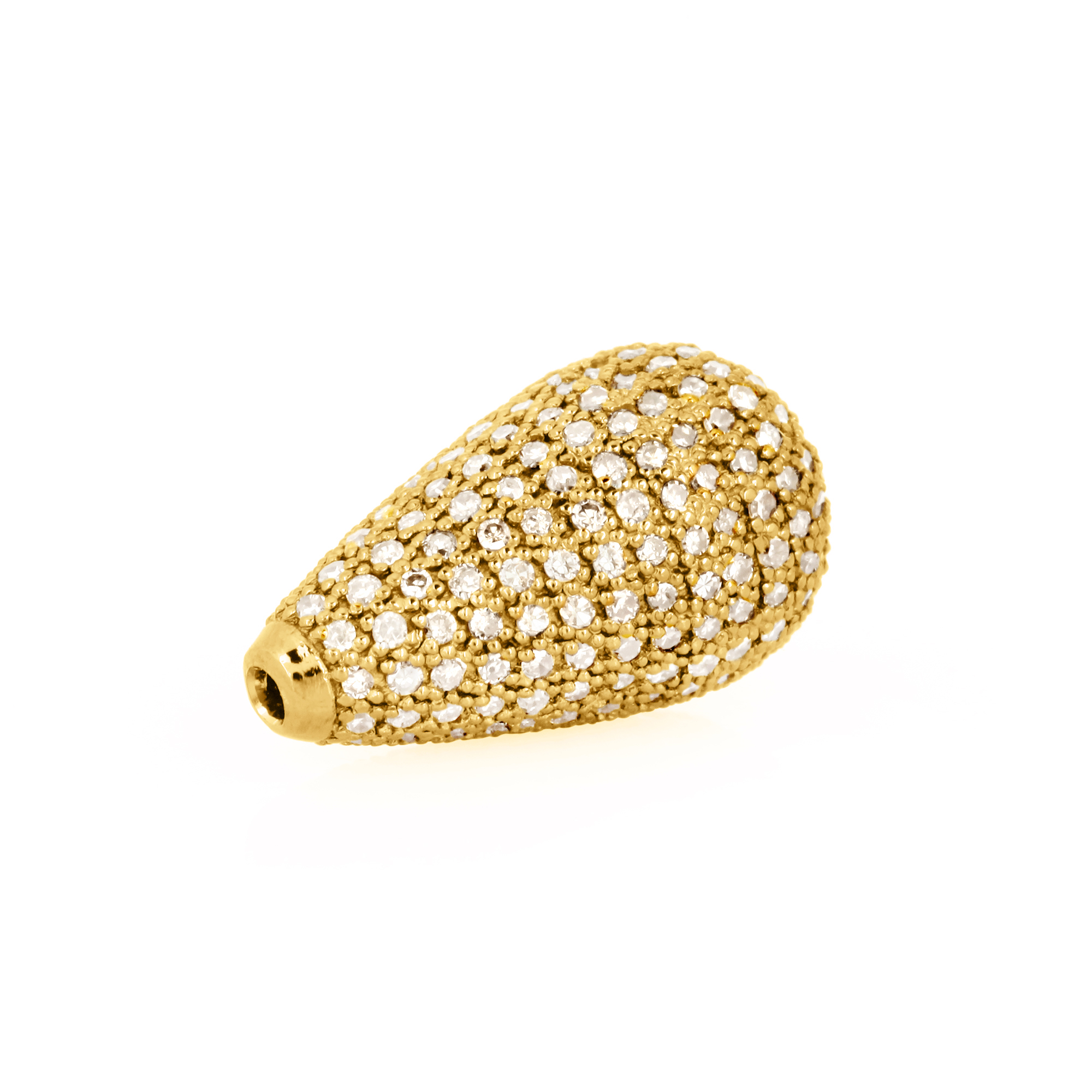 Yellow Gold 18 X 10MM Pave Diamond Drops