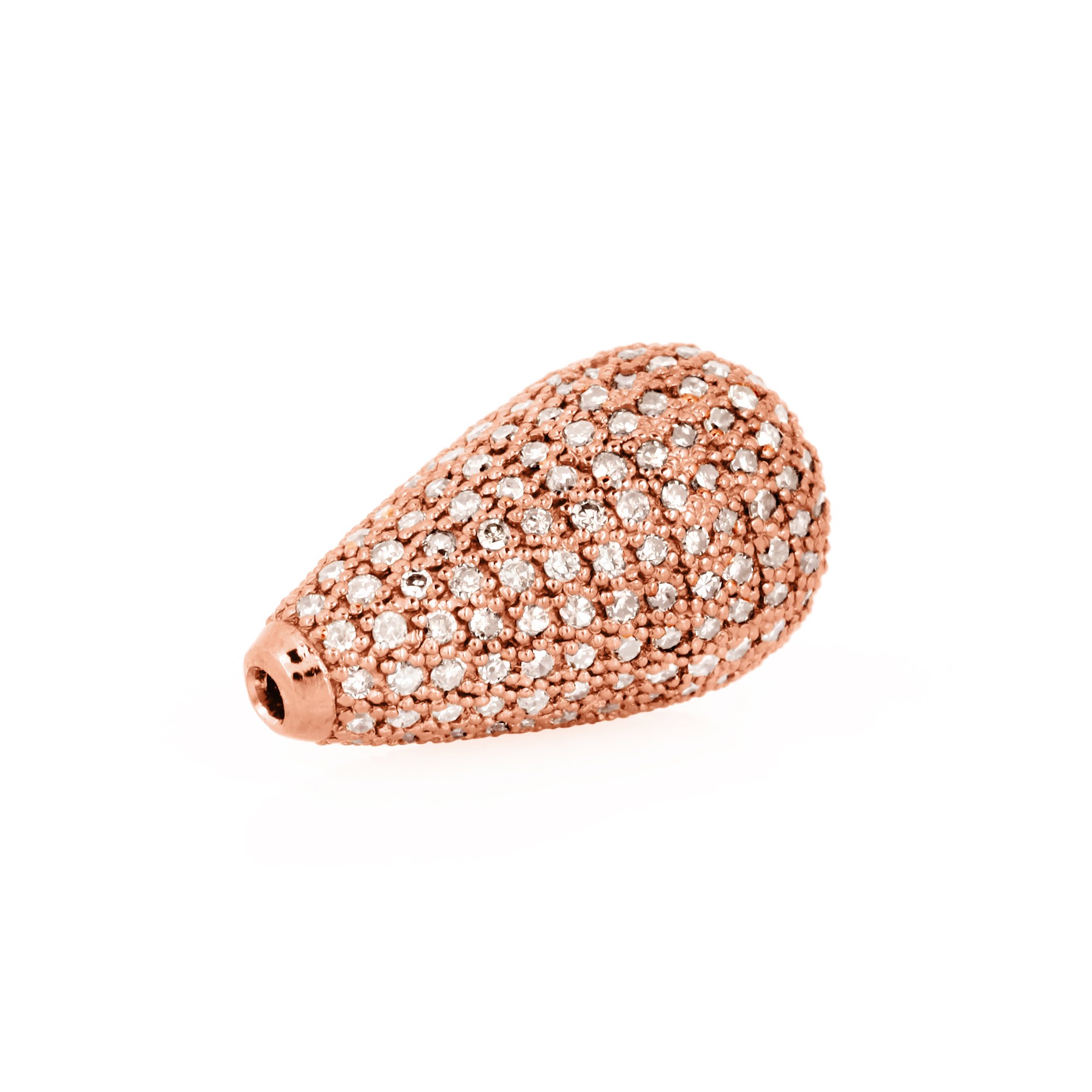Rose Gold 18 X 10MM Pave Diamond Drops
