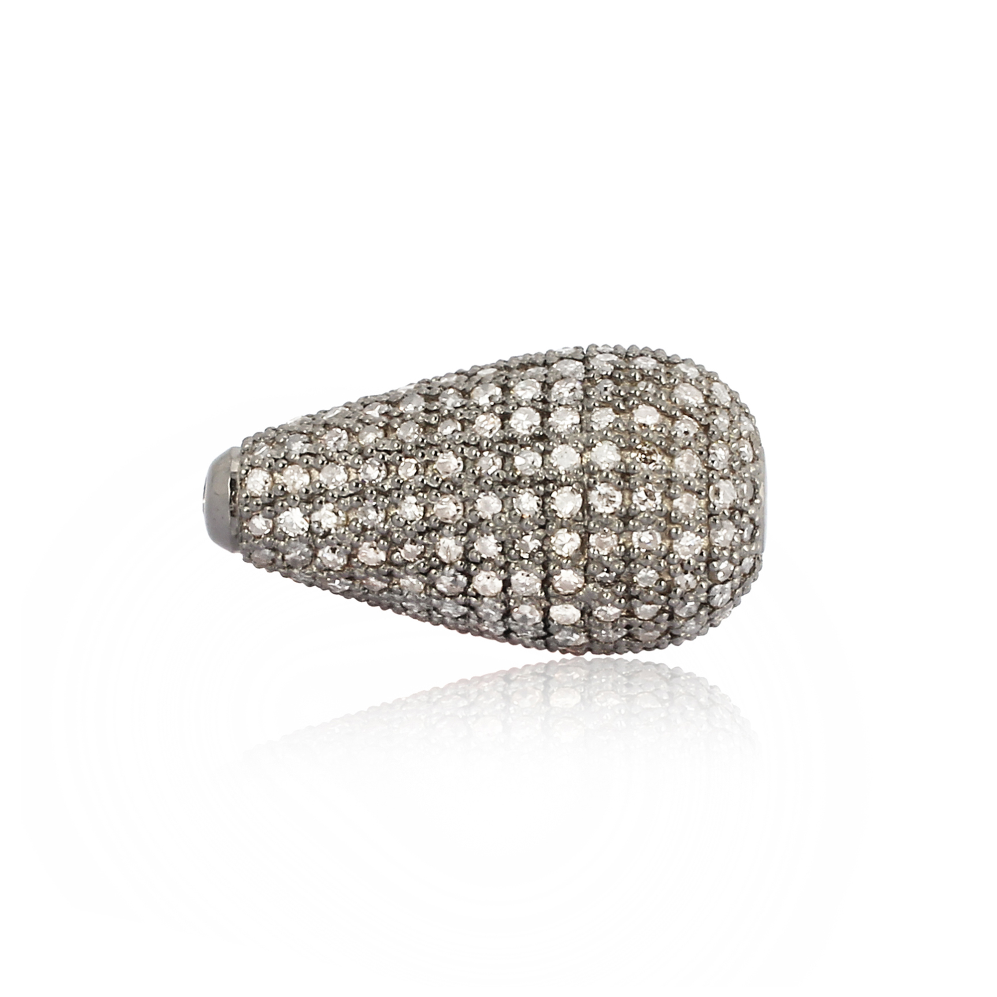 Sterling Silver 18MM x 10MM Pave Diamond Drops