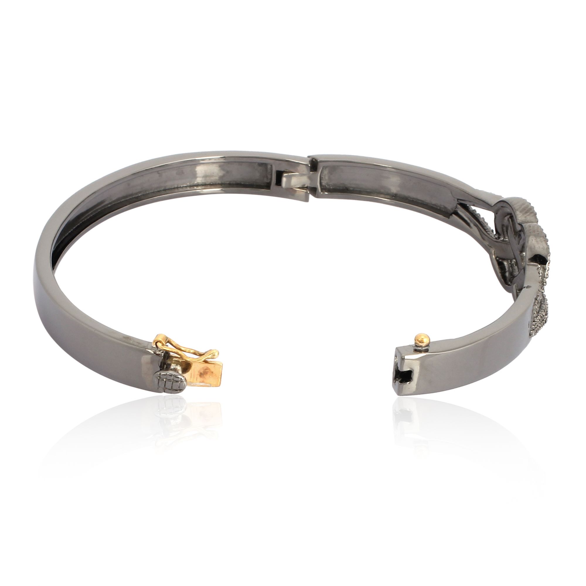 Sterling Silver Diamond Openable Knot Bangle