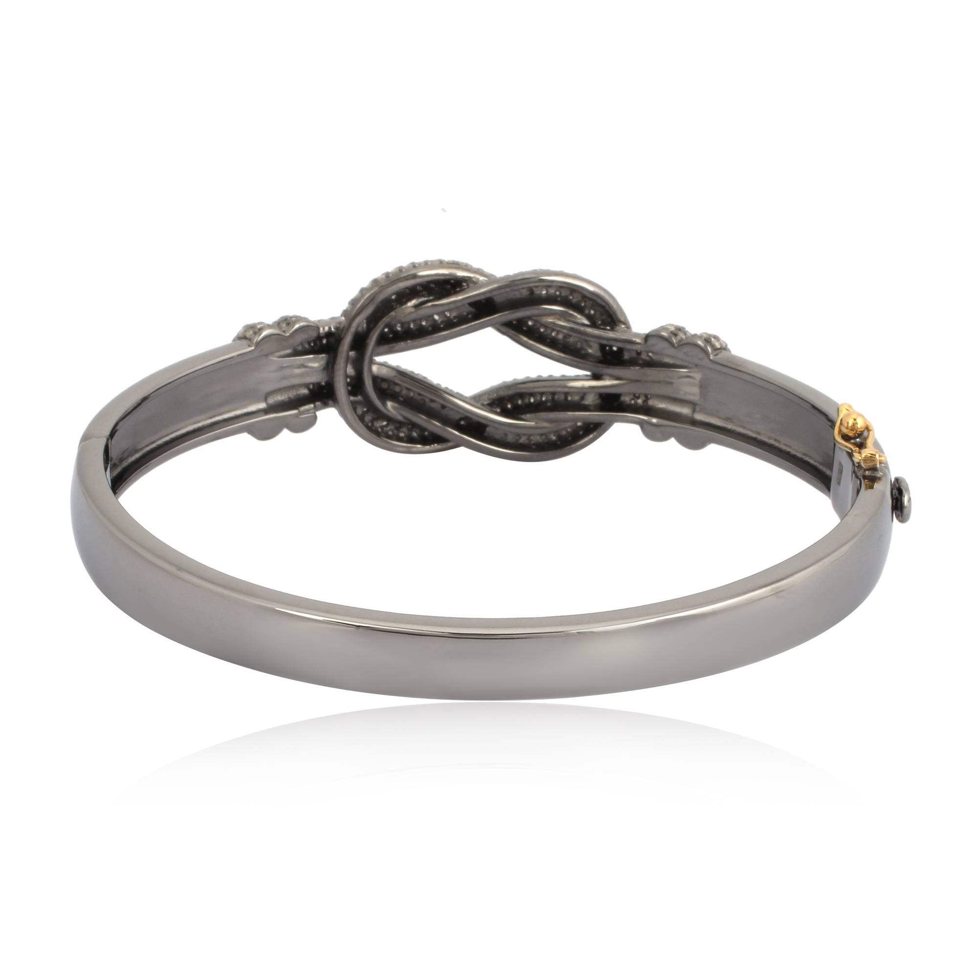 Sterling Silver Diamond Openable Knot Bangle