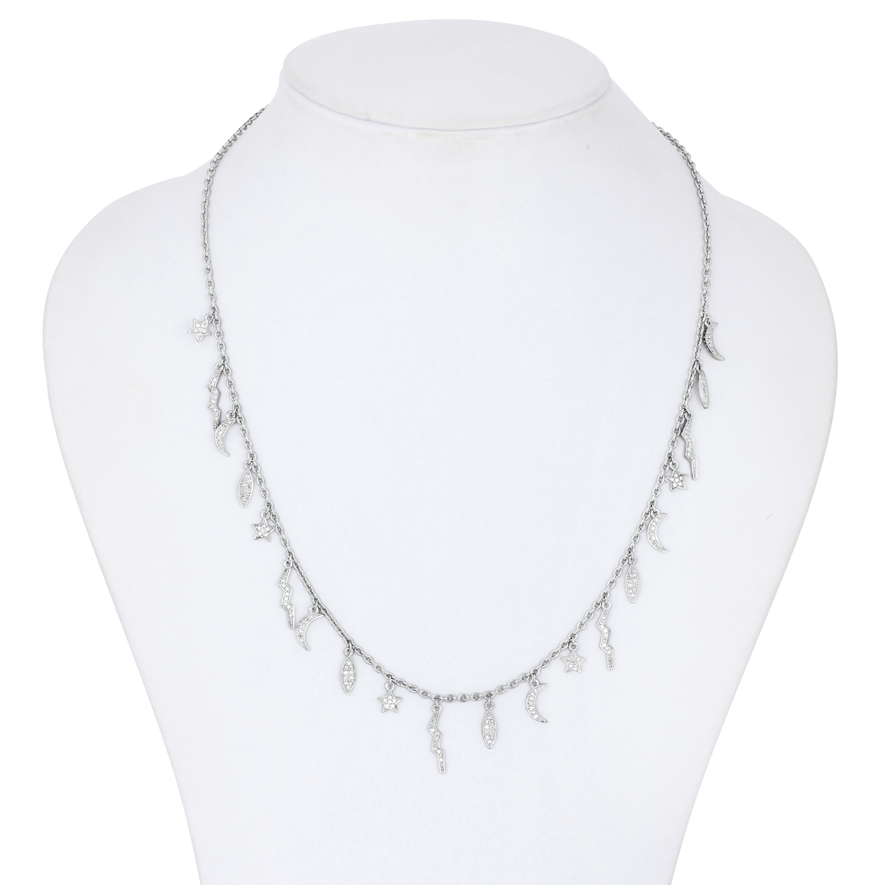 Sterling Silver Sun and Star Charm Necklace